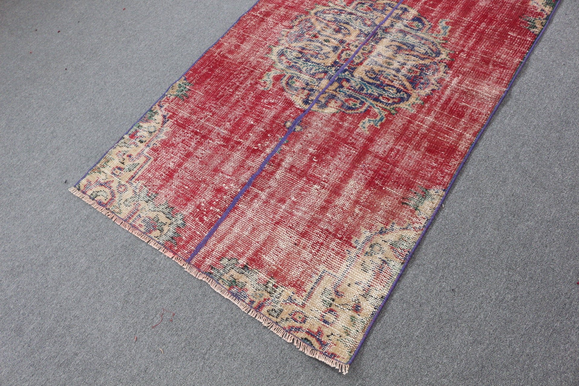 Vintage Rug, Moroccan Rug, Turkish Rugs, 3.4x6.7 ft Accent Rug, Entry Rug, Red Cool Rug, Kitchen Rugs, Old Rug, Cool Rugs, Rugs for Bedroom