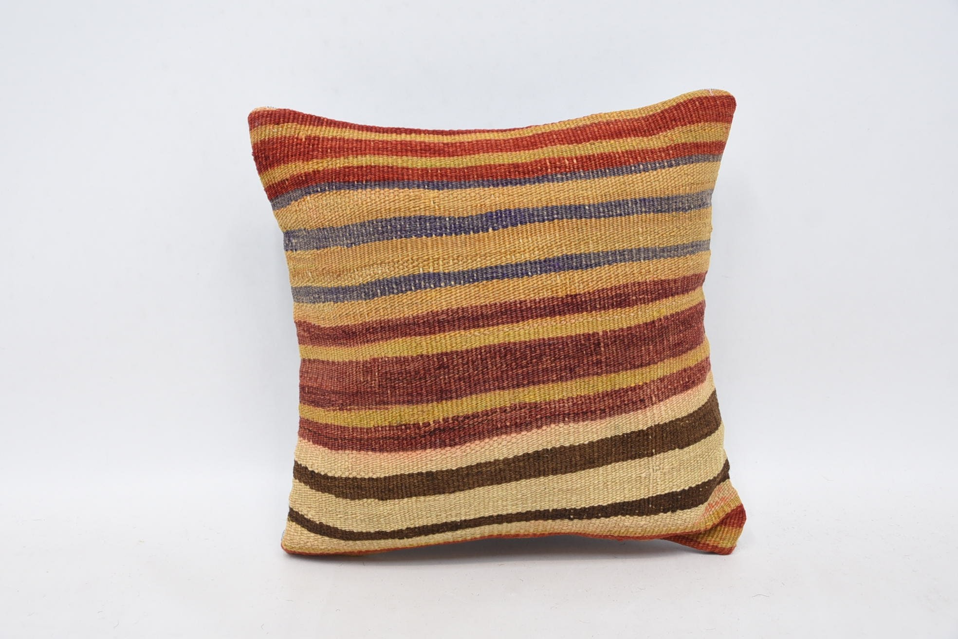 Designer Throw Cushion Cover, Kilim Pillow Cover, Vintage Kilim Pillow, Pillow for Couch, 12"x12" Red Pillow, Pastel Pillow Case