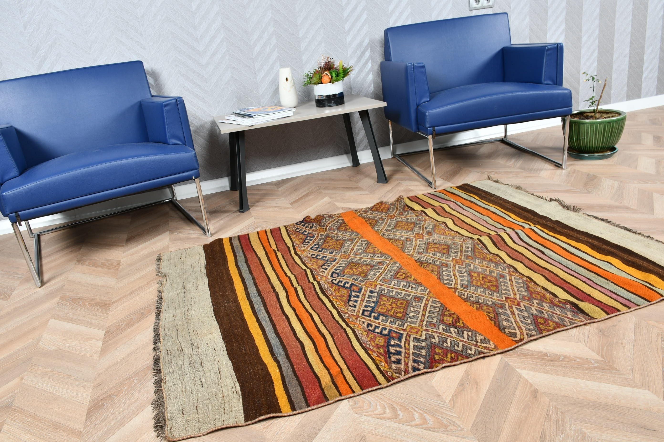 119x155 cm Antre Kilim, Mutfak Kilim, Antik Kilim, Kahverengi Zemin Kilim, Yatak odası Kilim, Nostaljik Kilim, Ev Kilim, Yatak odası Kilim