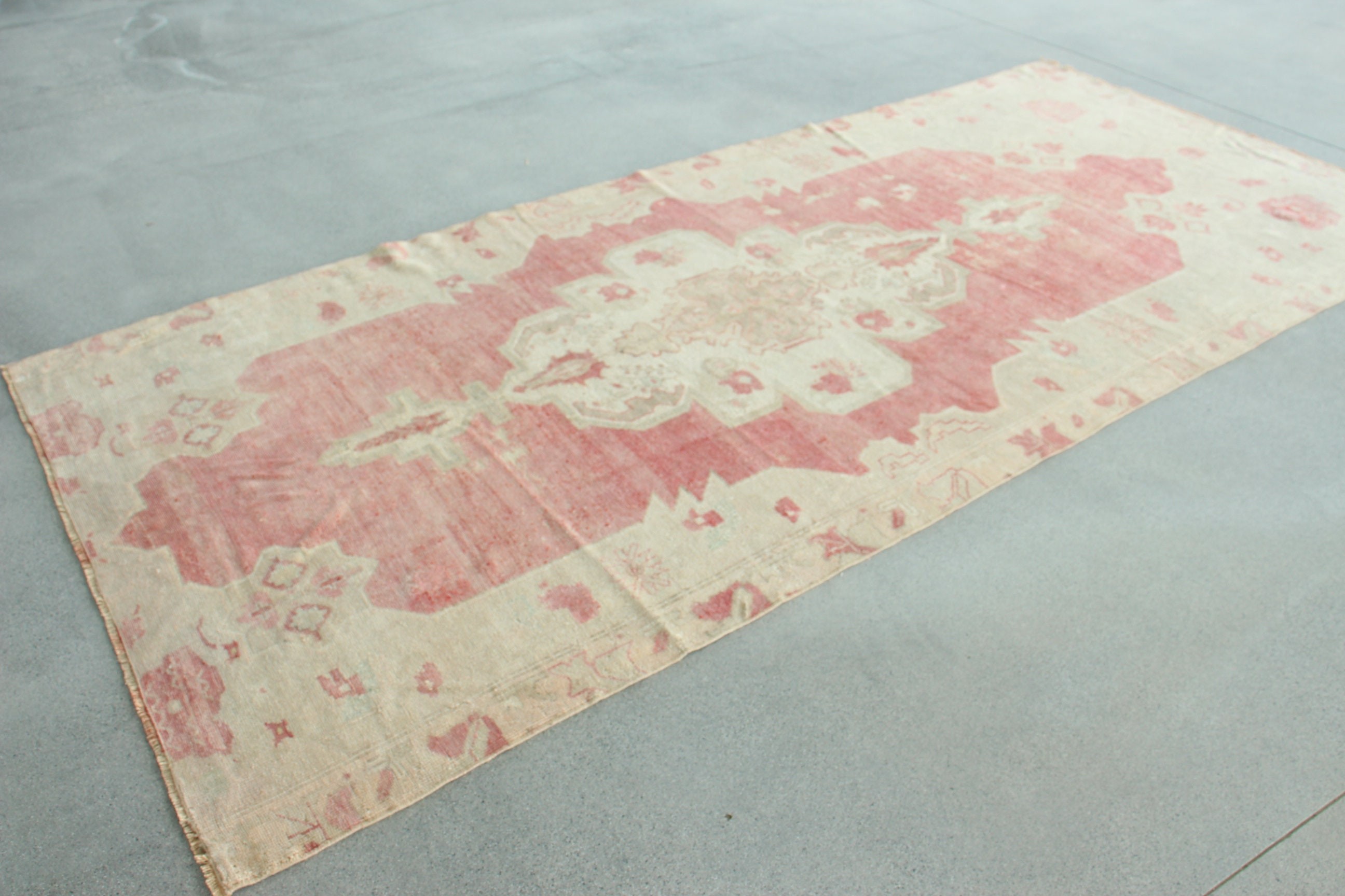 Antika Halılar, Türk Halısı, Vintage Halı, Pembe Anadolu Halıları, Oushak Halıları, Kilim, 4,9x11,1 ft Büyük Halılar, El Dokuma Halılar, Büyük Vintage Halı