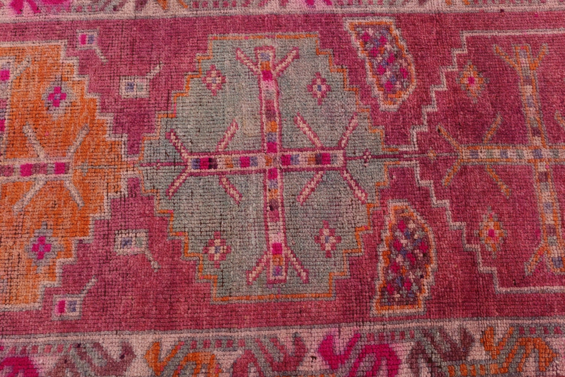Turkish Rug, Home Decor Rug, 2.9x10.3 ft Runner Rug, Pink Oushak Rug, Anatolian Rug, Vintage Rug, Corridor Rug, Nomadic Rug, Rugs for Stair