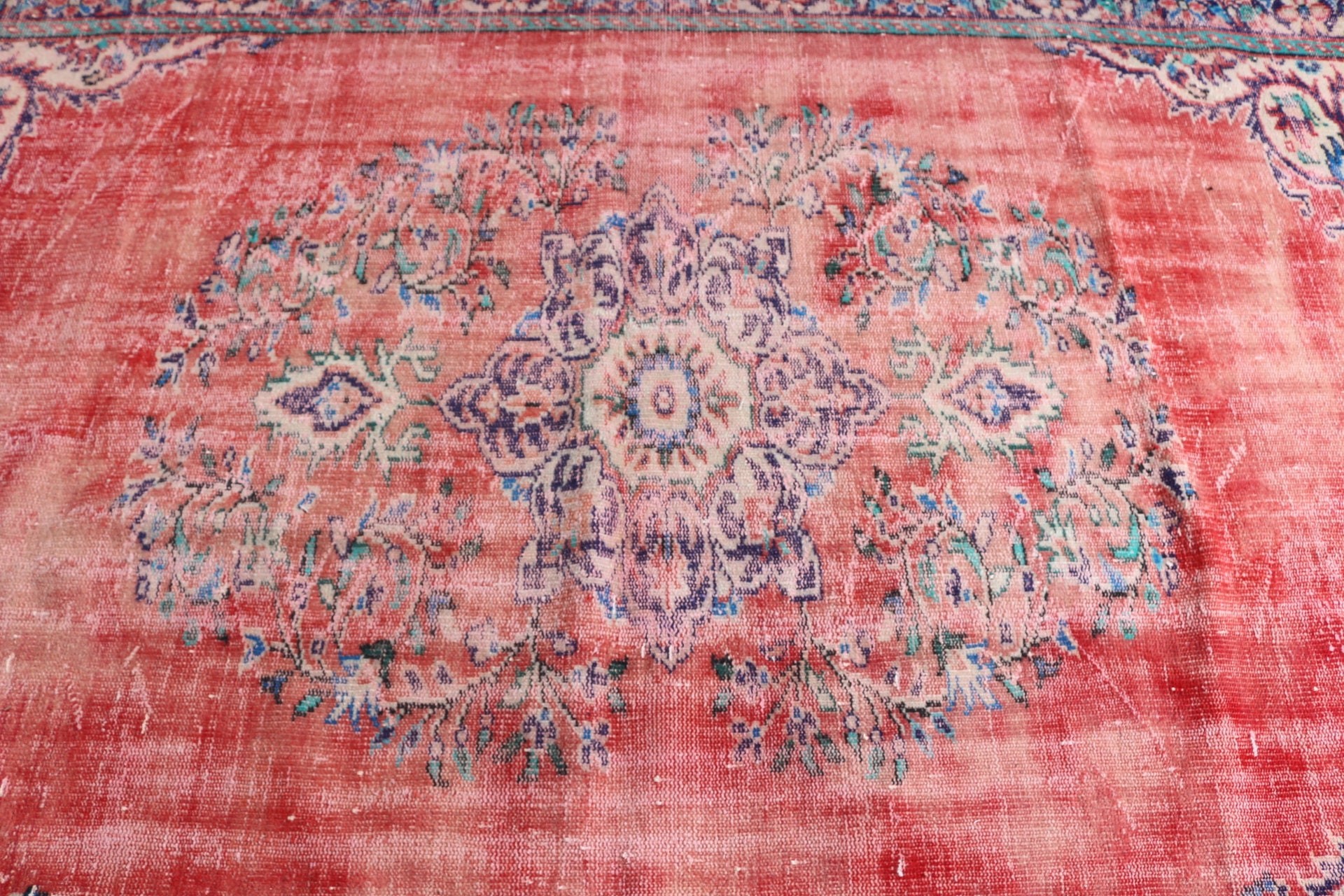 Red Moroccan Rug, Turkish Rug, Antique Rug, Vintage Rug, Bedroom Rug, 5.3x9.2 ft Large Rug, Salon Rug, Rugs for Bedroom, Oushak Rugs