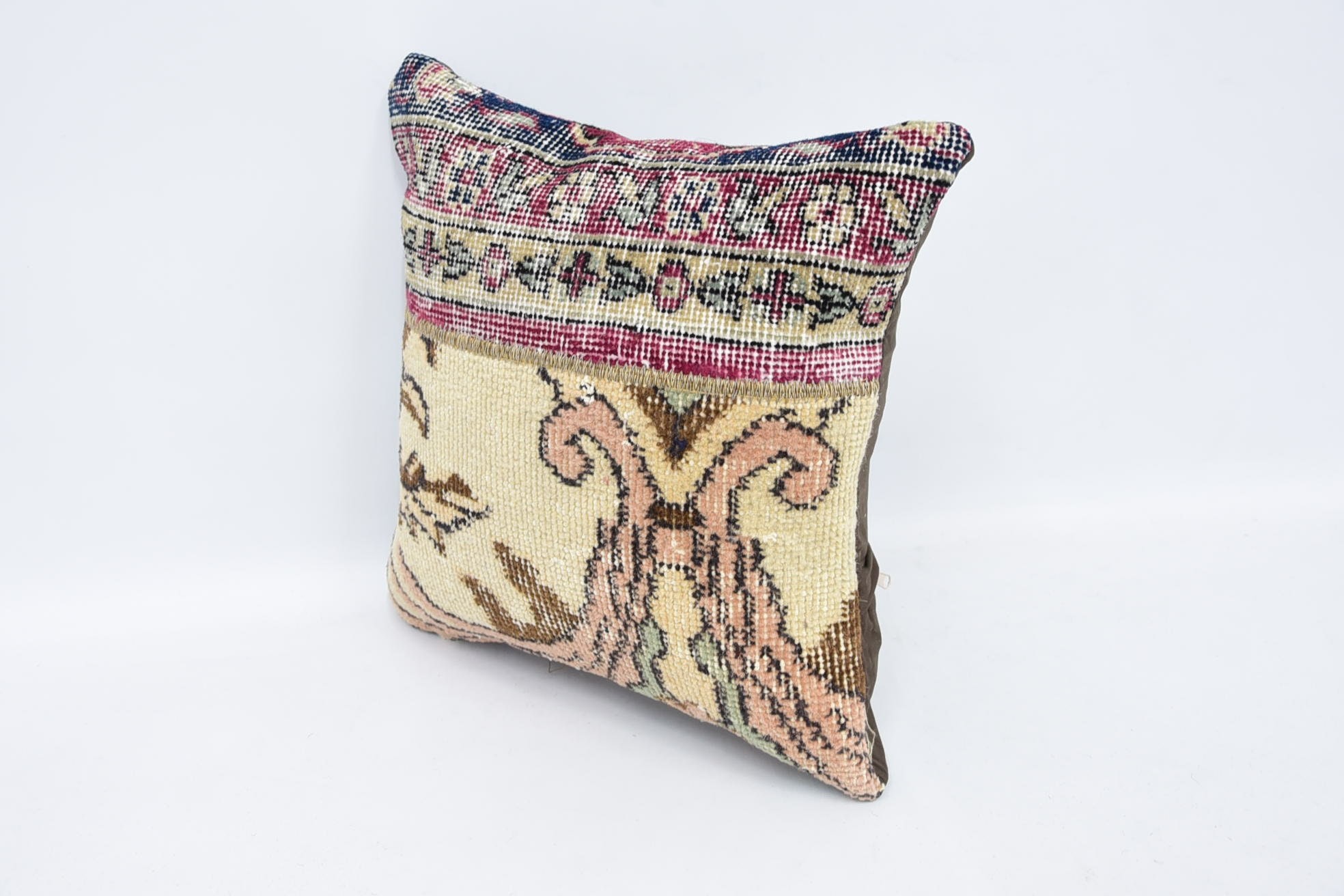 Kanepe Yastık Sham, Boho Yastık, Kanepe Yastık, Oturma Odası Kırlent, 16"x16" Bej Yastık, Türk Kilim Yastık