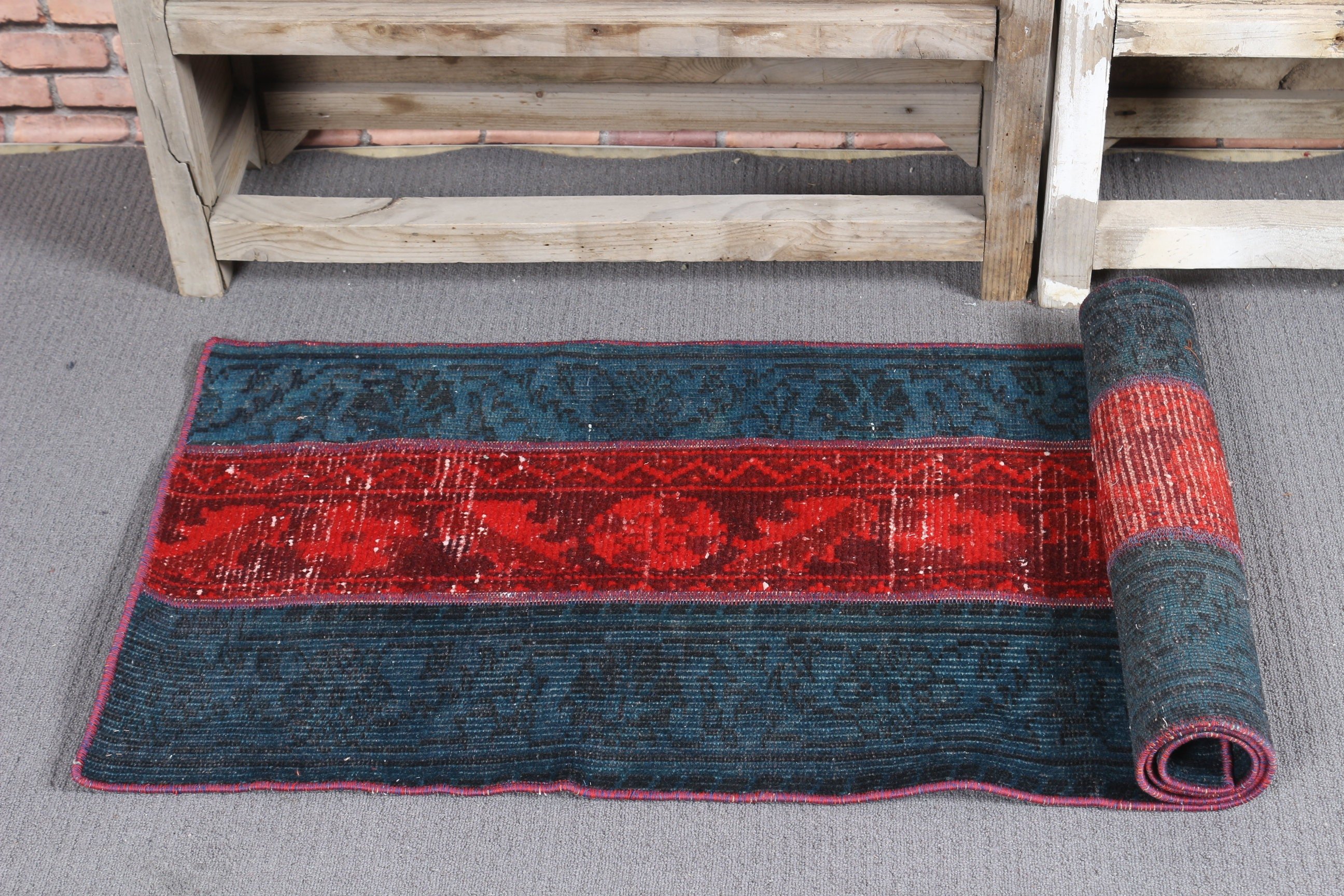 Rugs for Stair, Stair Rug, 1.7x5.1 ft Runner Rug, Moroccan Rug, Vintage Rugs, Bedroom Rug, Red Antique Rug, Hallway Rugs, Turkish Rug