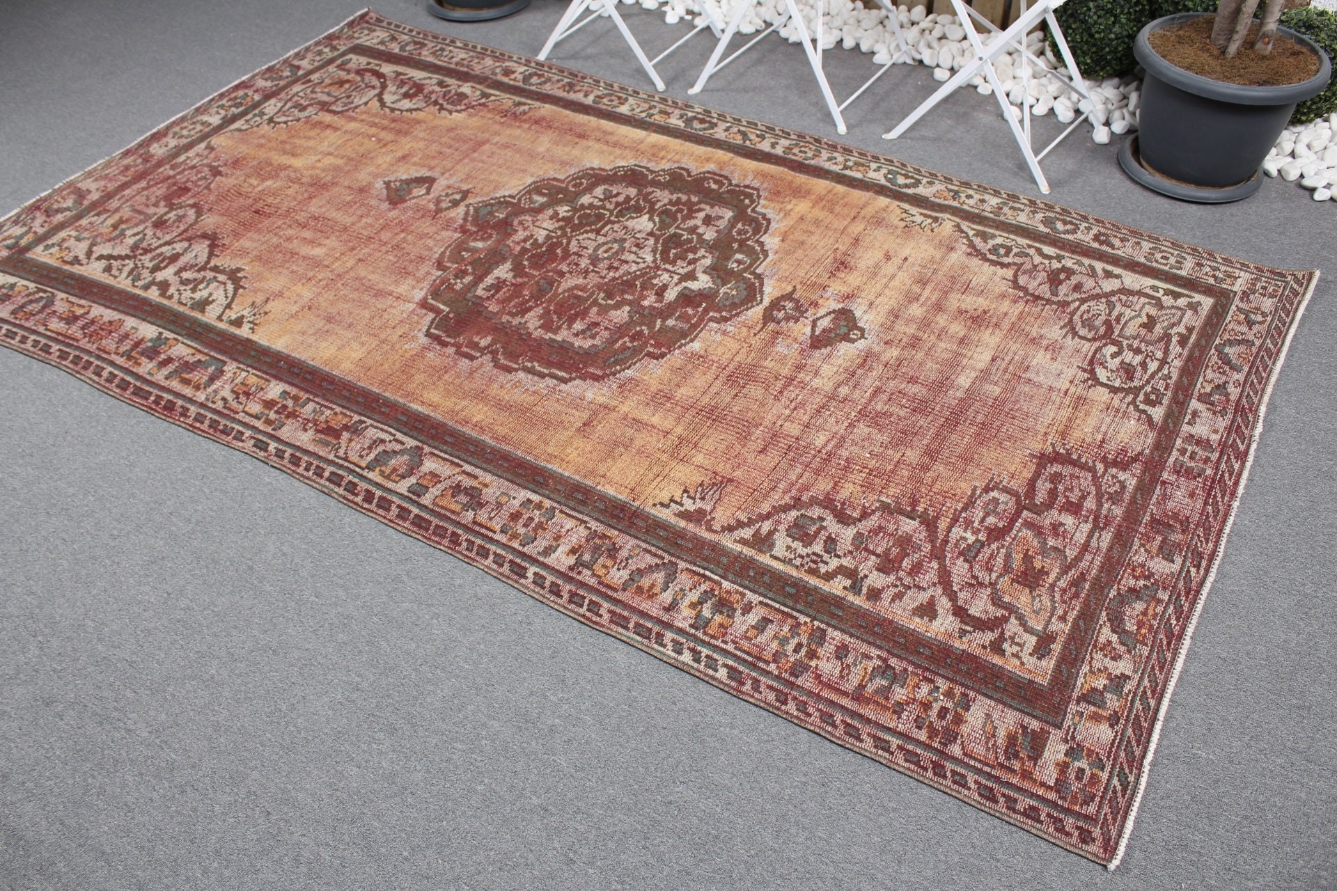 Dorm Rugs, Brown Kitchen Rugs, Living Room Rugs, Dining Room Rug, 5.3x9 ft Large Rug, Vintage Rug, Turkish Rugs, Home Decor Rugs, Wool Rug