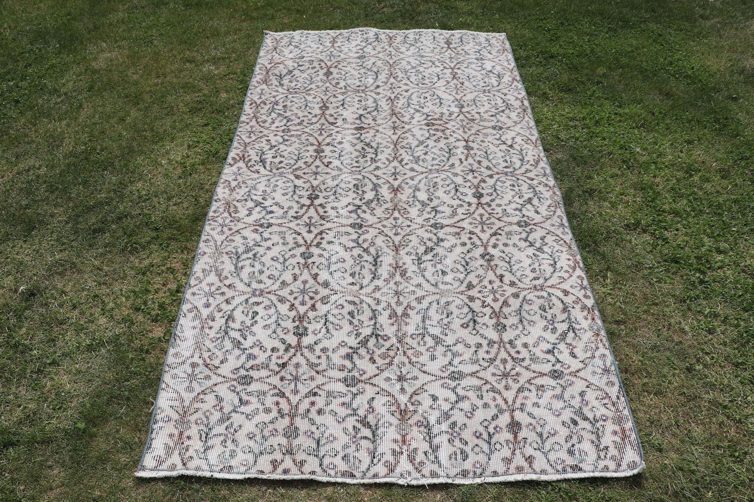 Türk Halısı, Fas Halıları, Yün Halılar, 3,4x6,5 ft Vurgulu Halı, Vintage Halılar, Bej Geometrik Halılar, Boho Vurgulu Halı, Vintage Vurgulu Halı