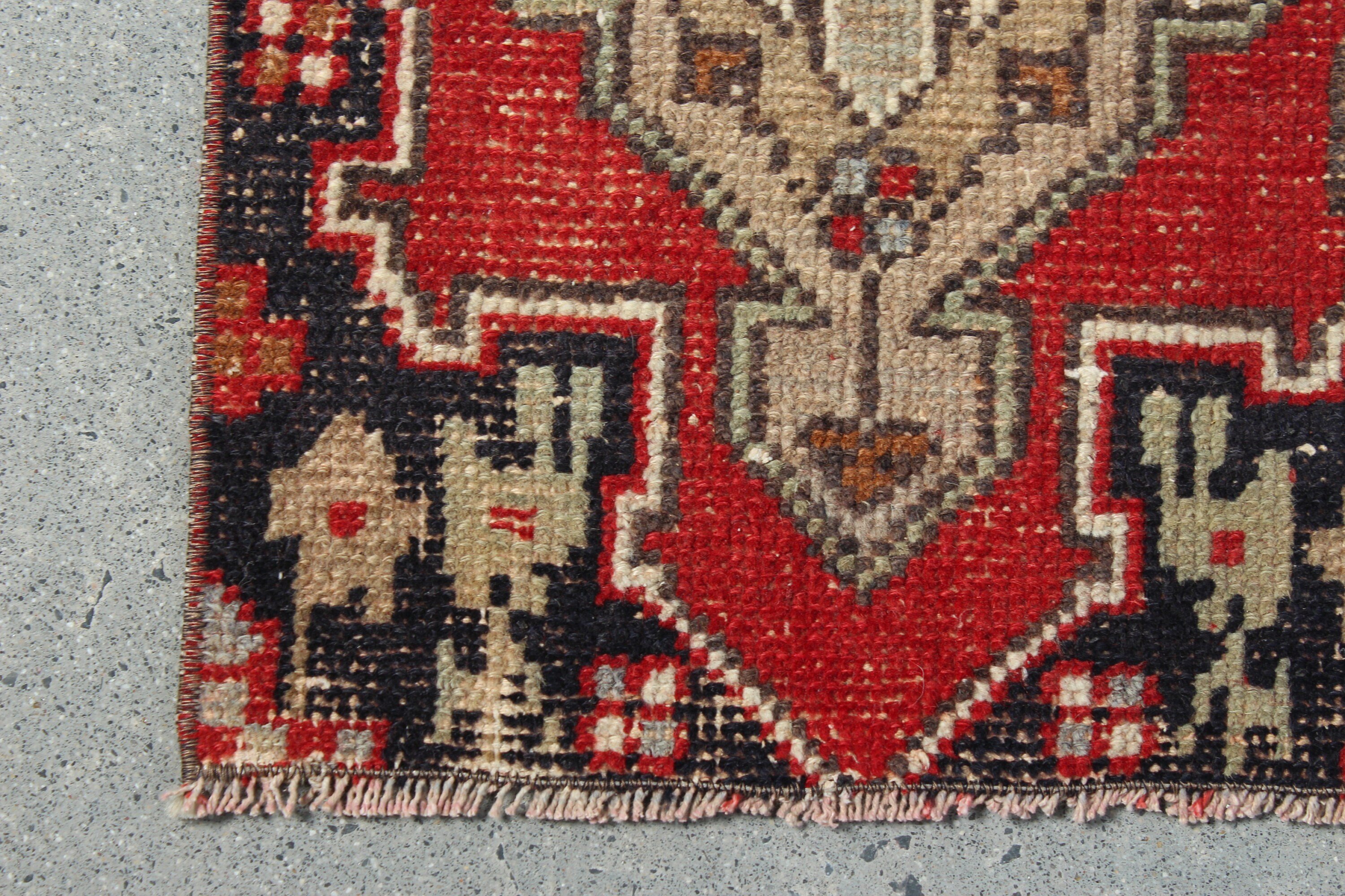 Oushak Rug, Turkish Rug, Vintage Rugs, Door Mat Rug, Rugs for Bedroom, Kitchen Rug, Bedroom Rugs, Red Cool Rug, 1.3x2.6 ft Small Rug