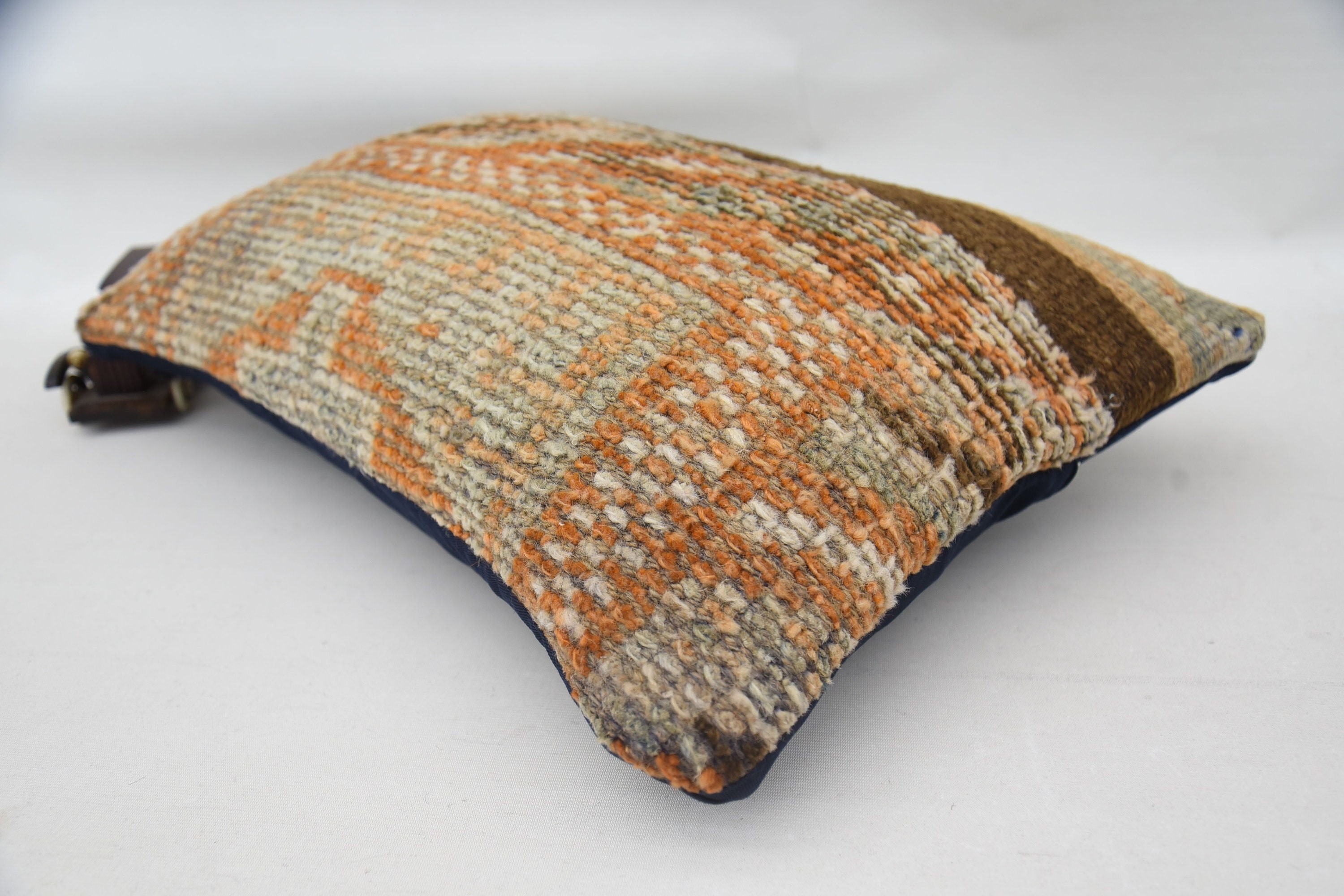 Natural Pillow Cover, Home Decor Pillow, Interior Designer Pillow, Kilim Cushion Sham, Kilim Rug Pillow, 16"x24" Orange Pillow Case