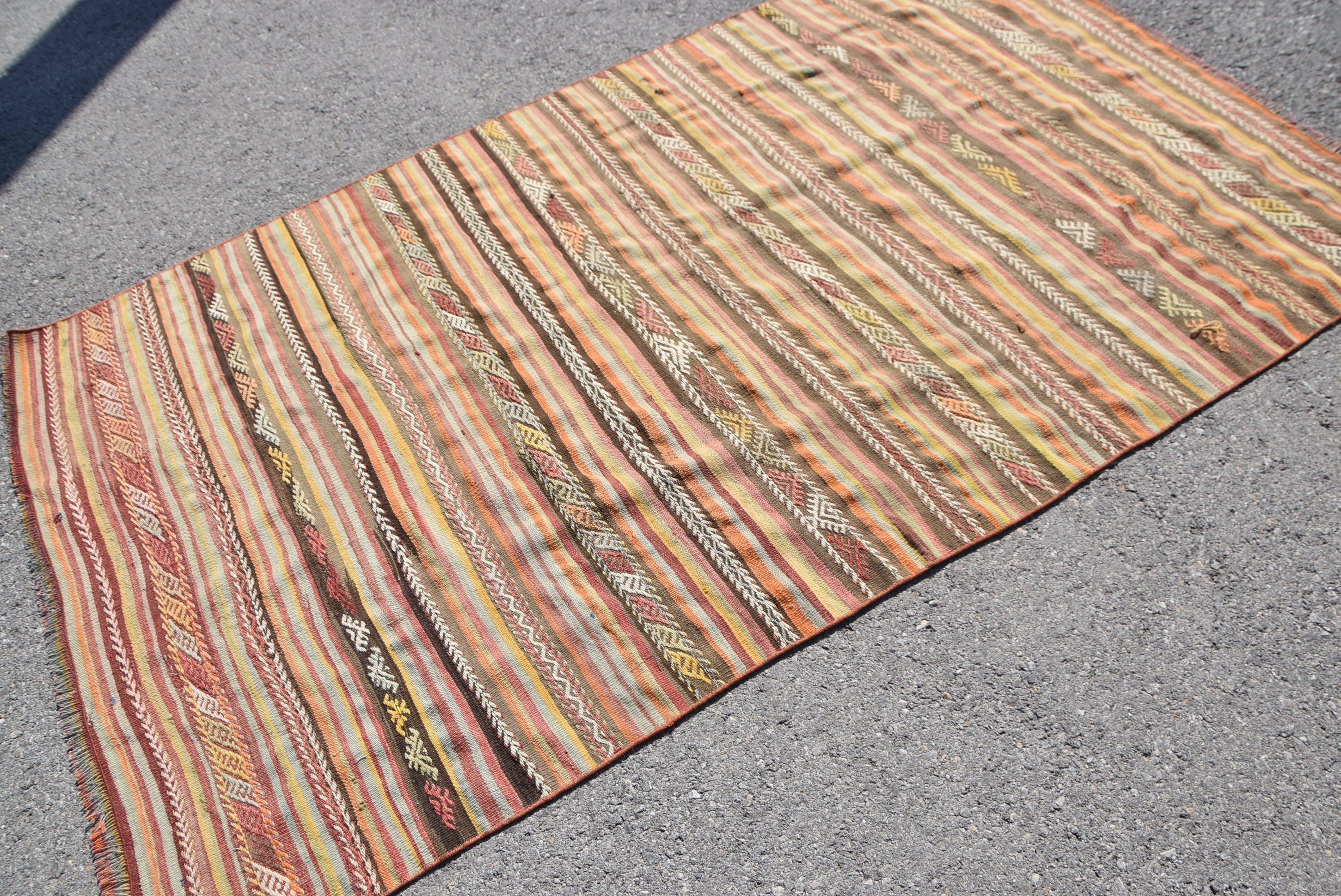 Vintage Halılar, Kırmızı Antika Halı, 4.4x7.5 ft Alan Halısı, Yer Halıları, Türk Halıları, Kilim, Oturma Odası Halısı, Oushak Halısı, Organik Halı, Oryantal Halı