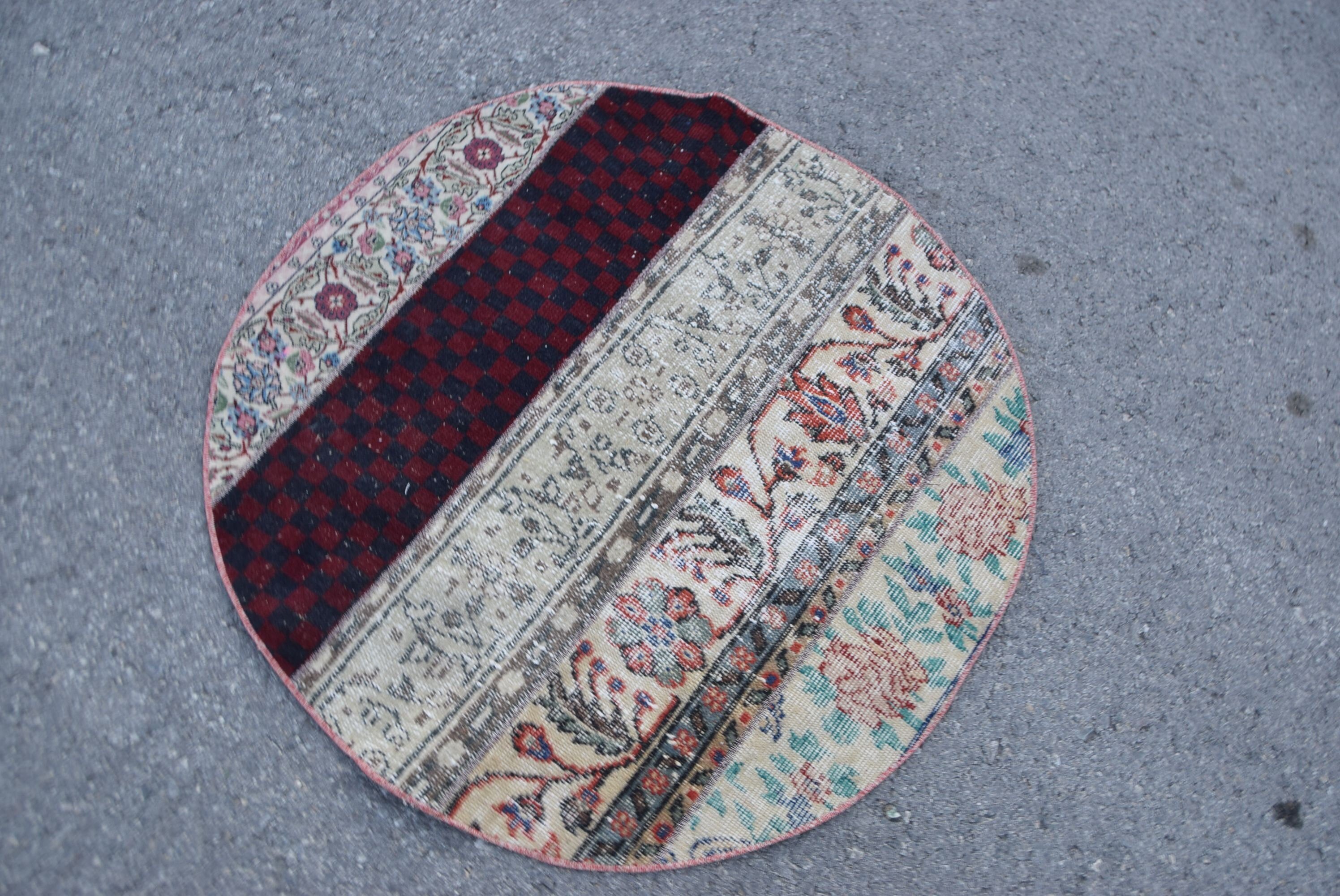 Kapı Paspası Halısı, 3.1x3.1 ft Küçük Halı, Araba Paspası Halıları, Vintage Halı, Türk Halısı, Bej Yatak Odası Halısı, Çocuk Odası Halısı, Yatak Odası Halıları, Mutfak Halısı