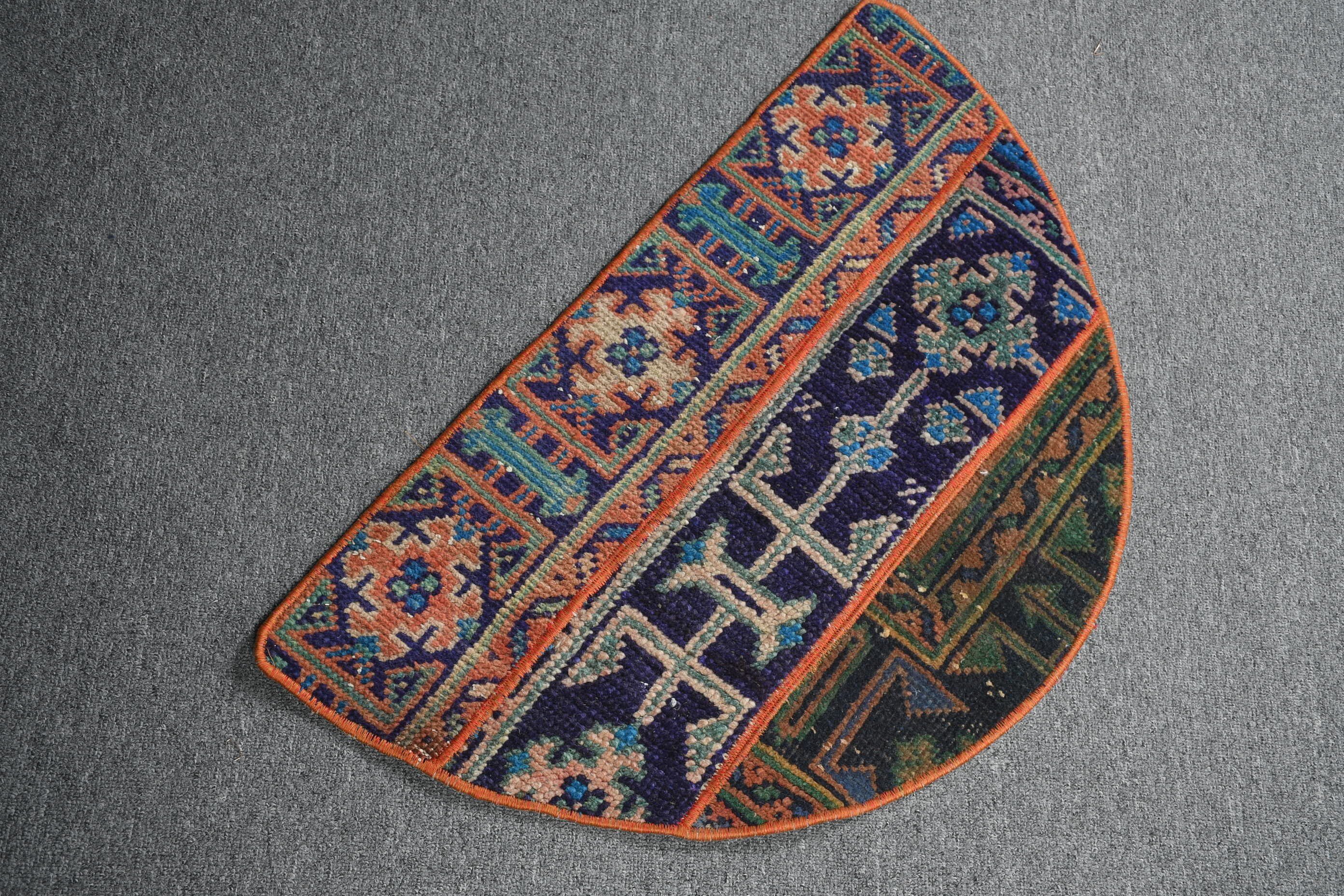 Yün Halı, Giriş Halıları, Türk Halıları, 2,5x1,5 ft Küçük Halı, Mavi Antika Halılar, Araba Paspas Halıları, Yer Halısı, Araba Paspas Halıları, Vintage Halı