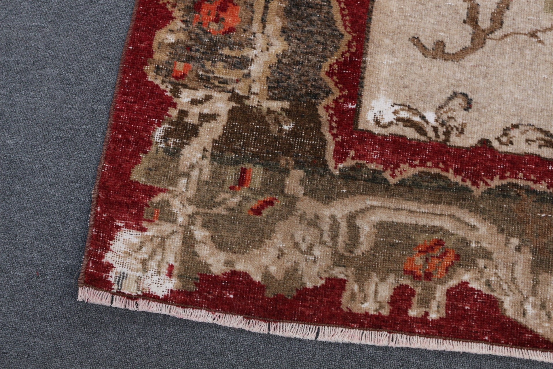 Vintage Rugs, Home Decor Rugs, Kitchen Rug, Turkish Rug, Living Room Rug, Dining Room Rug, 7.3x9.5 ft Large Rugs, Art Rugs, Beige Wool Rug