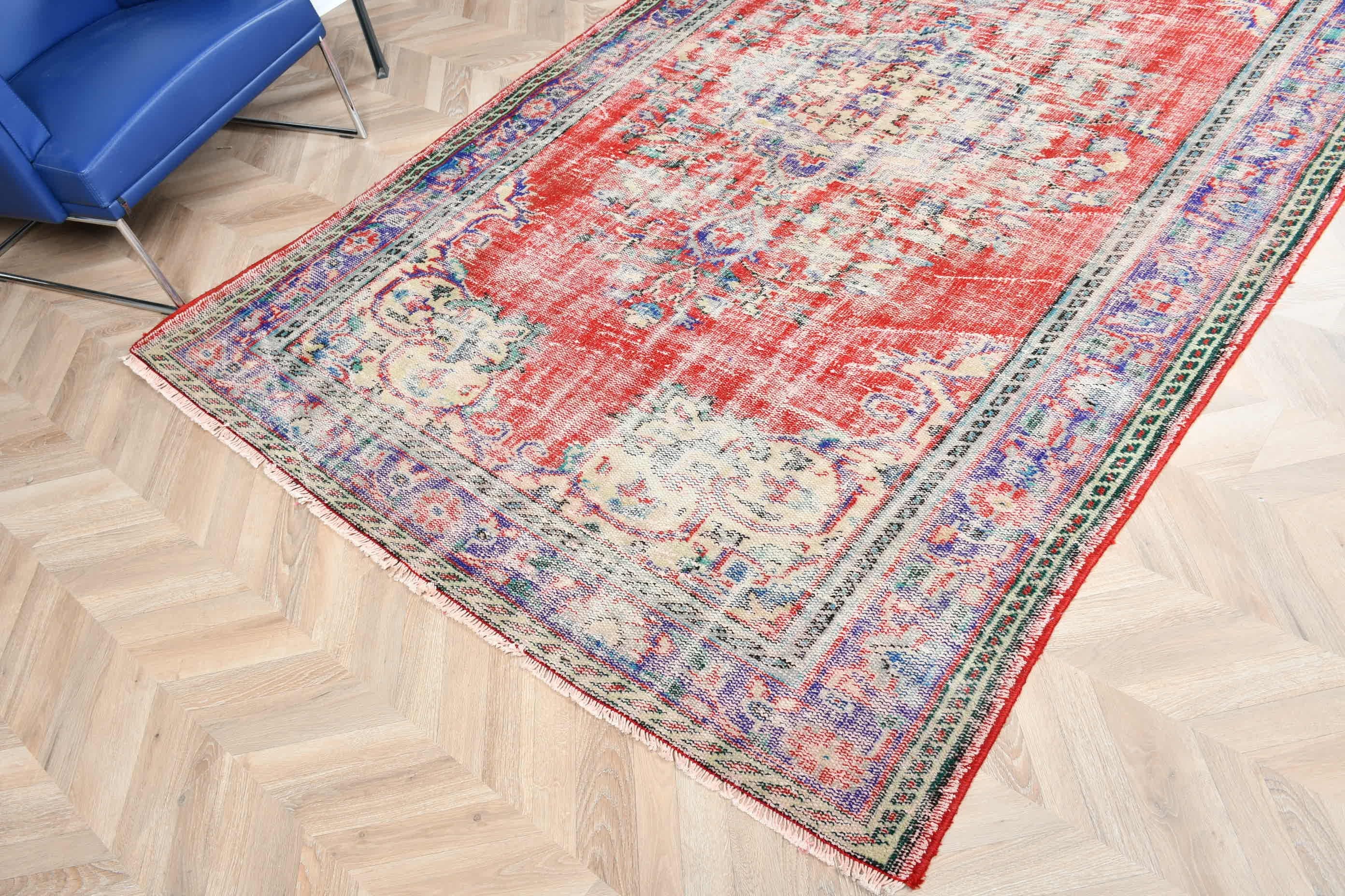 Natural Rug, Bedroom Rugs, 6x9.1 ft Large Rug, Kitchen Rug, Antique Rug, Red Antique Rugs, Dining Room Rug, Turkish Rug, Vintage Rug