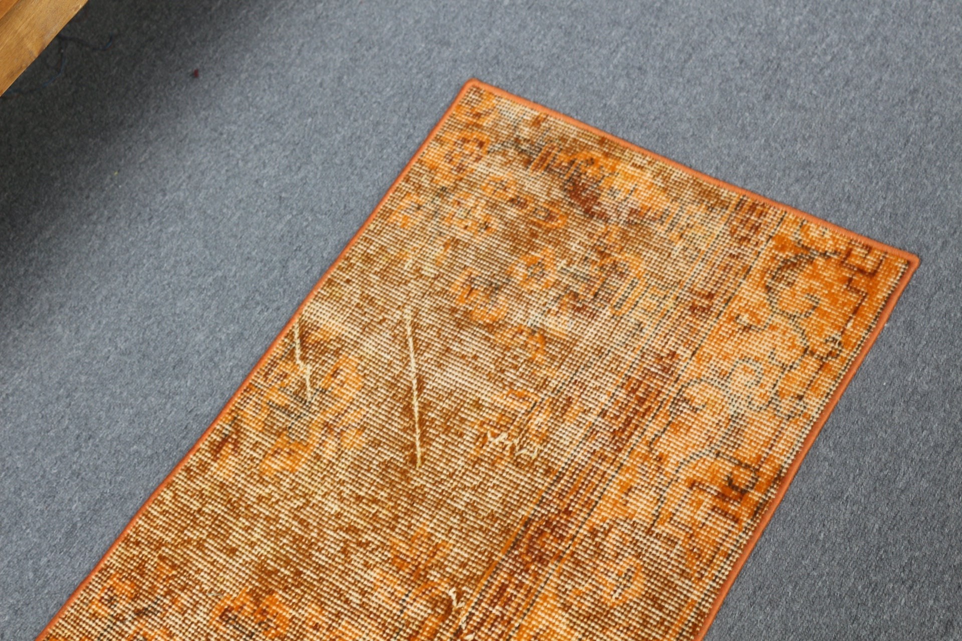 Door Mat Rugs, Oushak Rug, Turkish Rugs, Moroccan Rugs, Bathroom Rug, 1.6x2.5 ft Small Rugs, Vintage Rugs, Orange Oushak Rug, Designer Rug