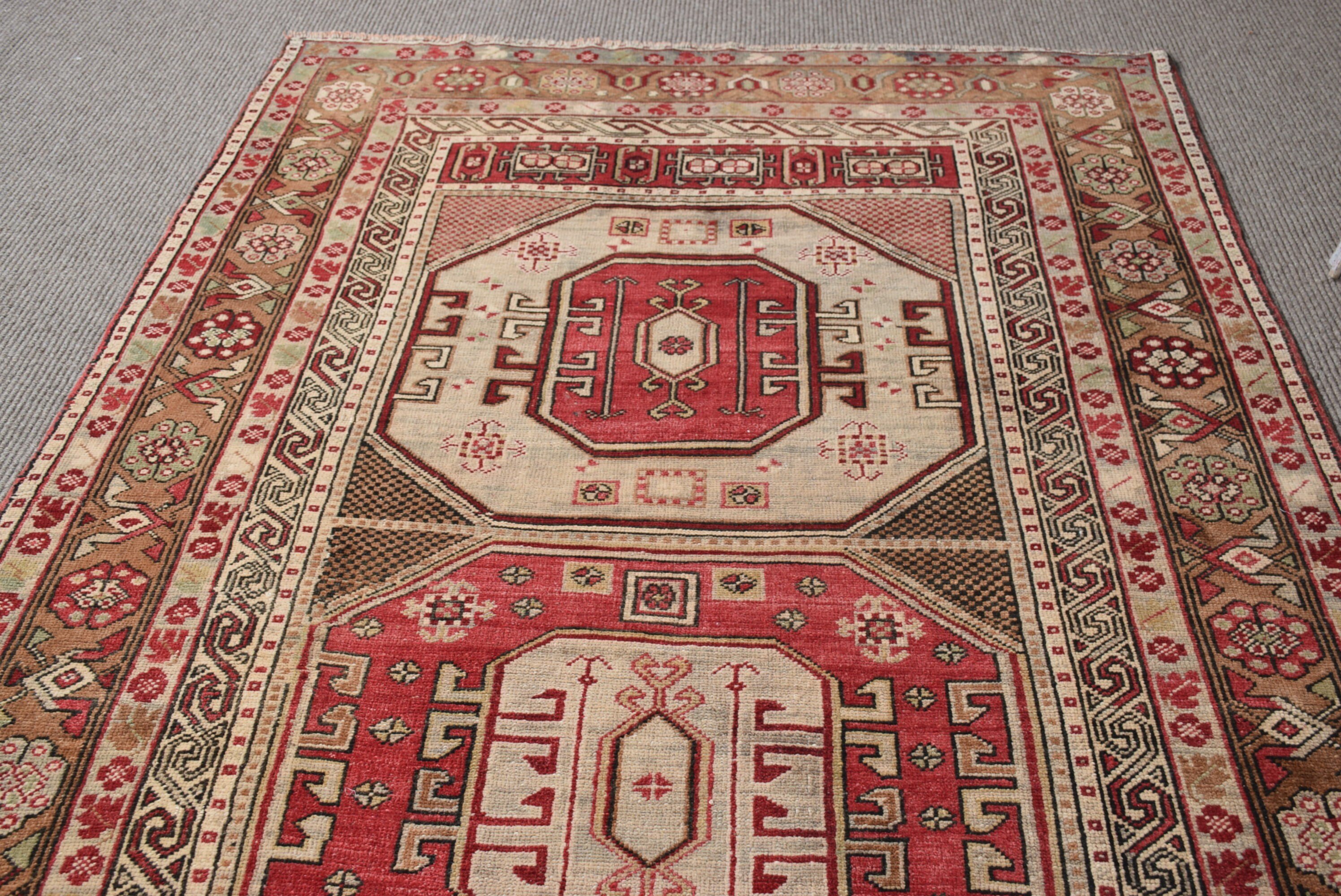 Vintage Rugs, Cool Rug, 4.6x9.6 ft Large Rug, Red Oriental Rug, Living Room Rug, Bedroom Rug, Natural Rug, Oriental Rugs, Turkish Rugs