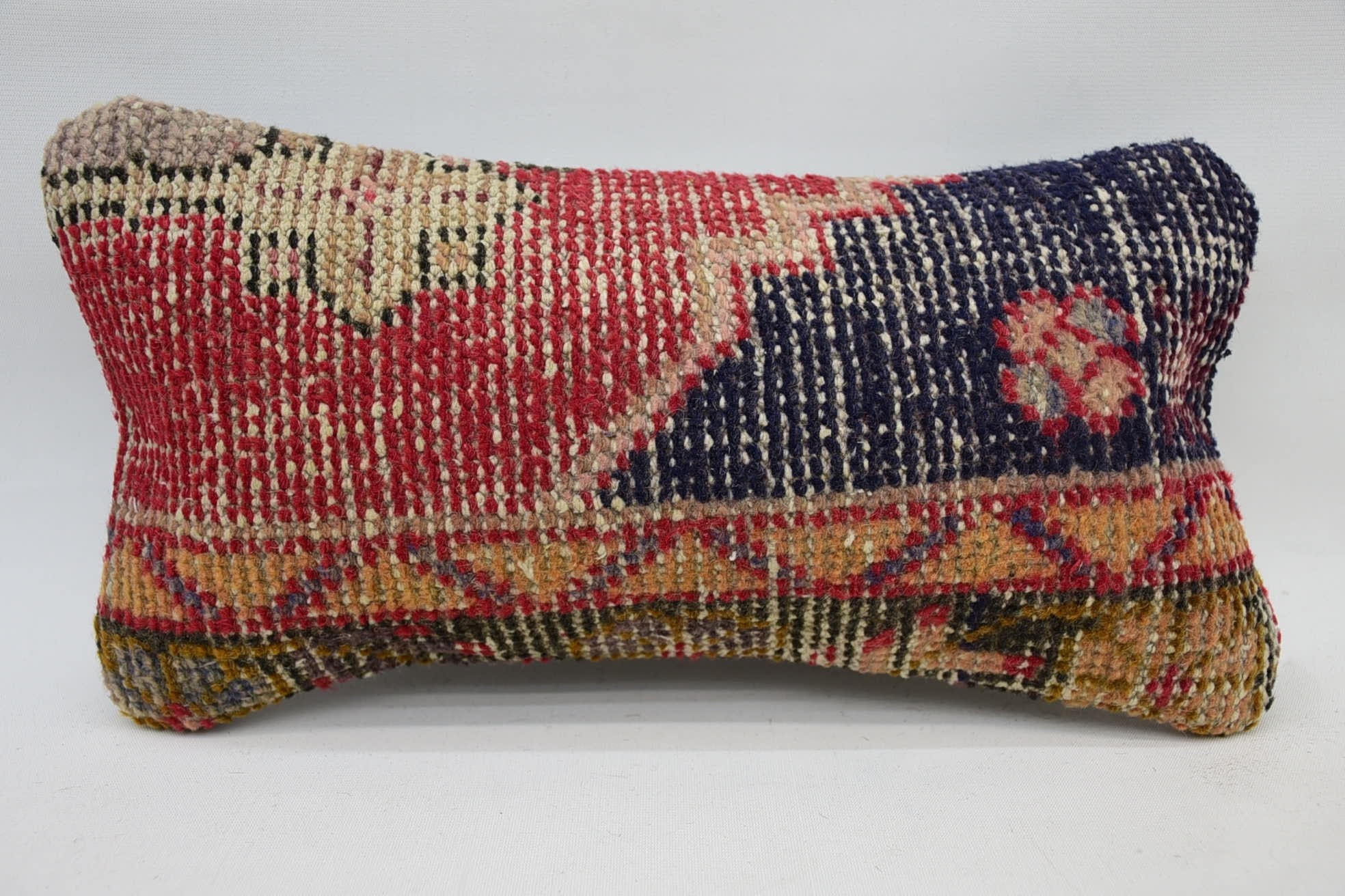 Bolster Cushion, Bohemian Cushion Pillow Cover, Pillow for Sofa, Custom Pillow, Antique Pillows, Vintage Pillow, 8"x16" Red Pillow Cover