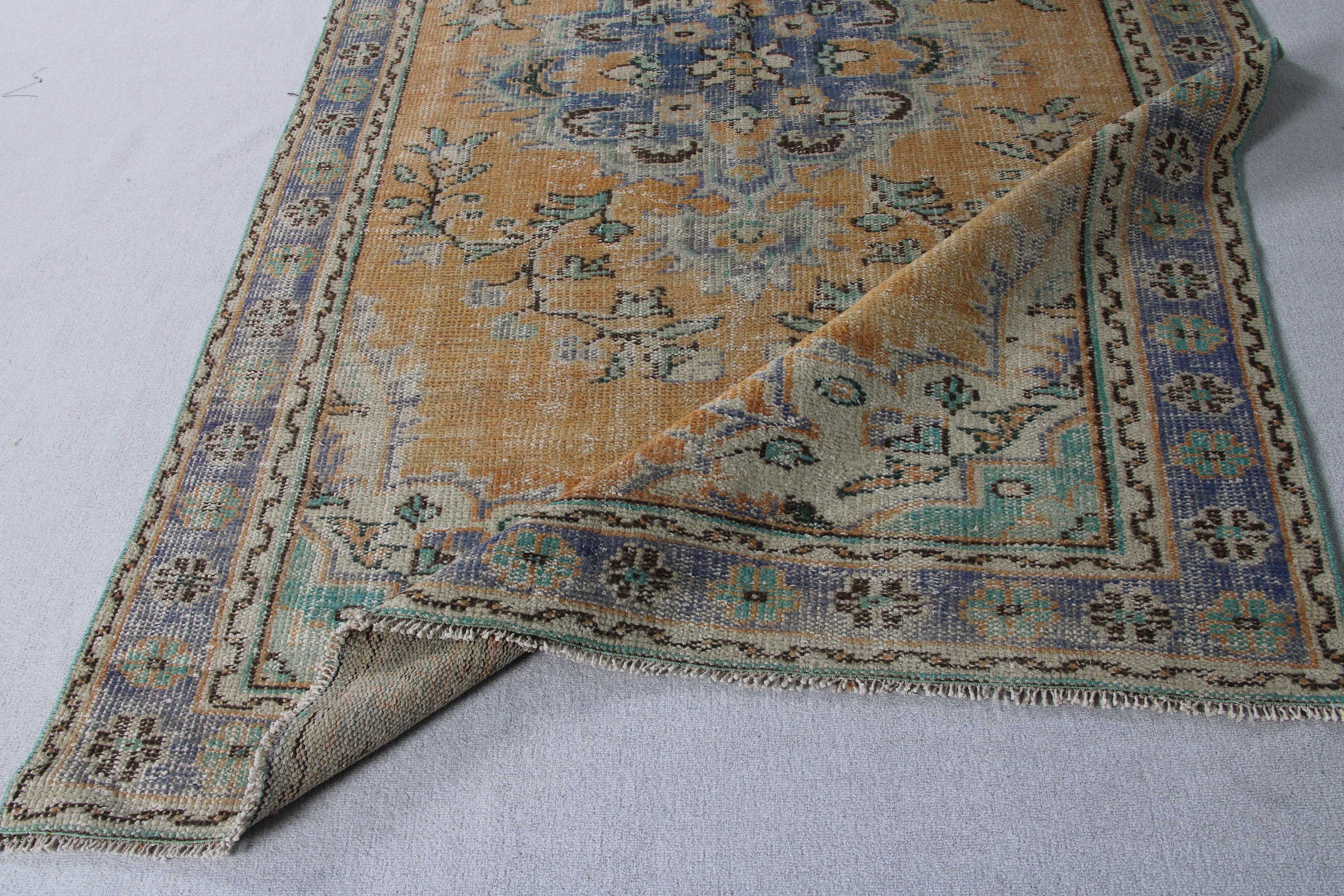 Vintage Halılar, Yemek Odası Halısı, Büyük Boho Halıları, Antika Halı, Düz Dokuma Halılar, Bronz Geometrik Halı, Türk Halısı, 5.3x8.7 ft Büyük Halı