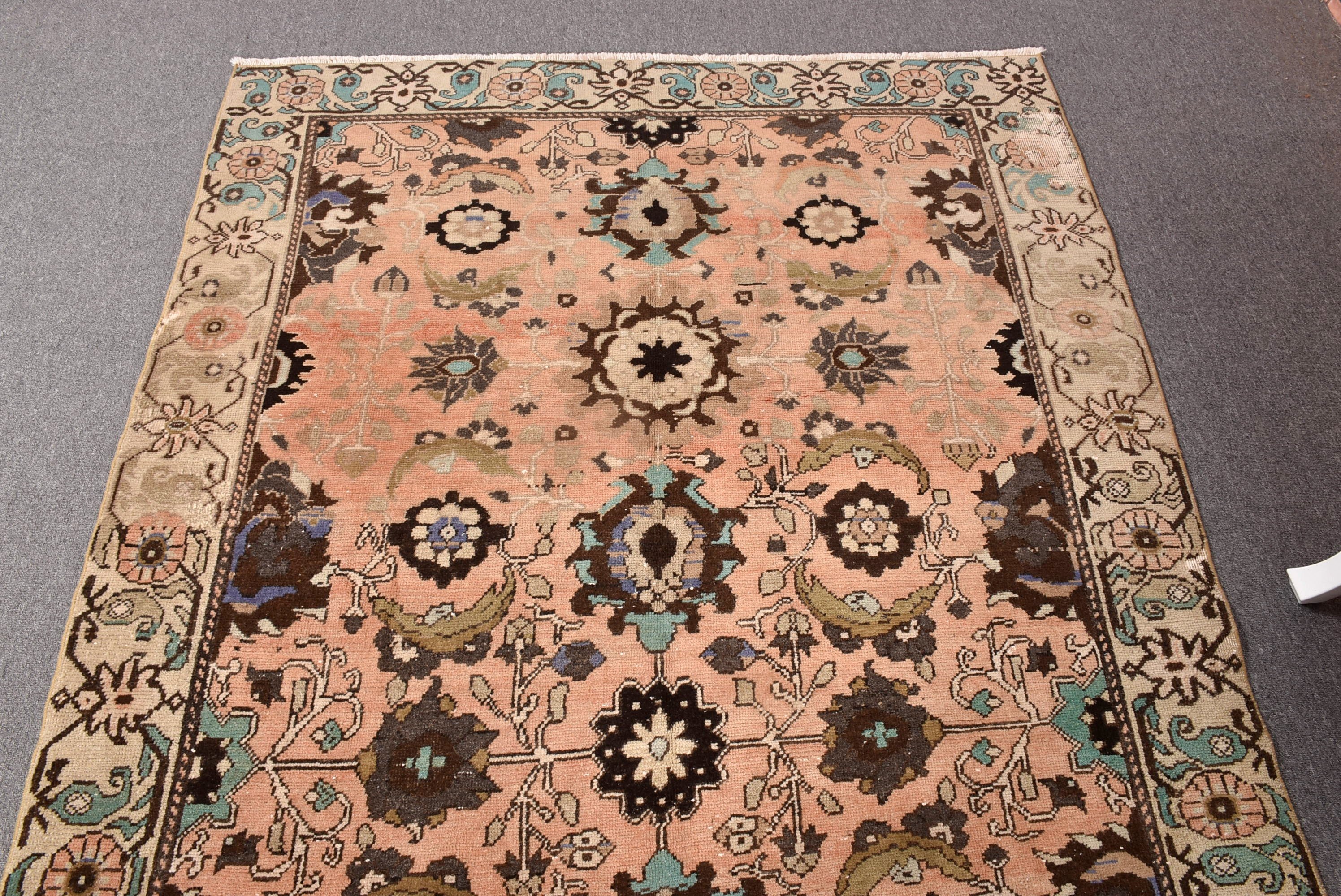 Türk Halısı, Oturma Odası Halıları, Yatak Odası Halıları, 4.6x10.1 ft Büyük Halı, Vintage Halı, Oryantal Halılar, Yemek Odası Halısı, Turuncu Düz Dokuma Halılar