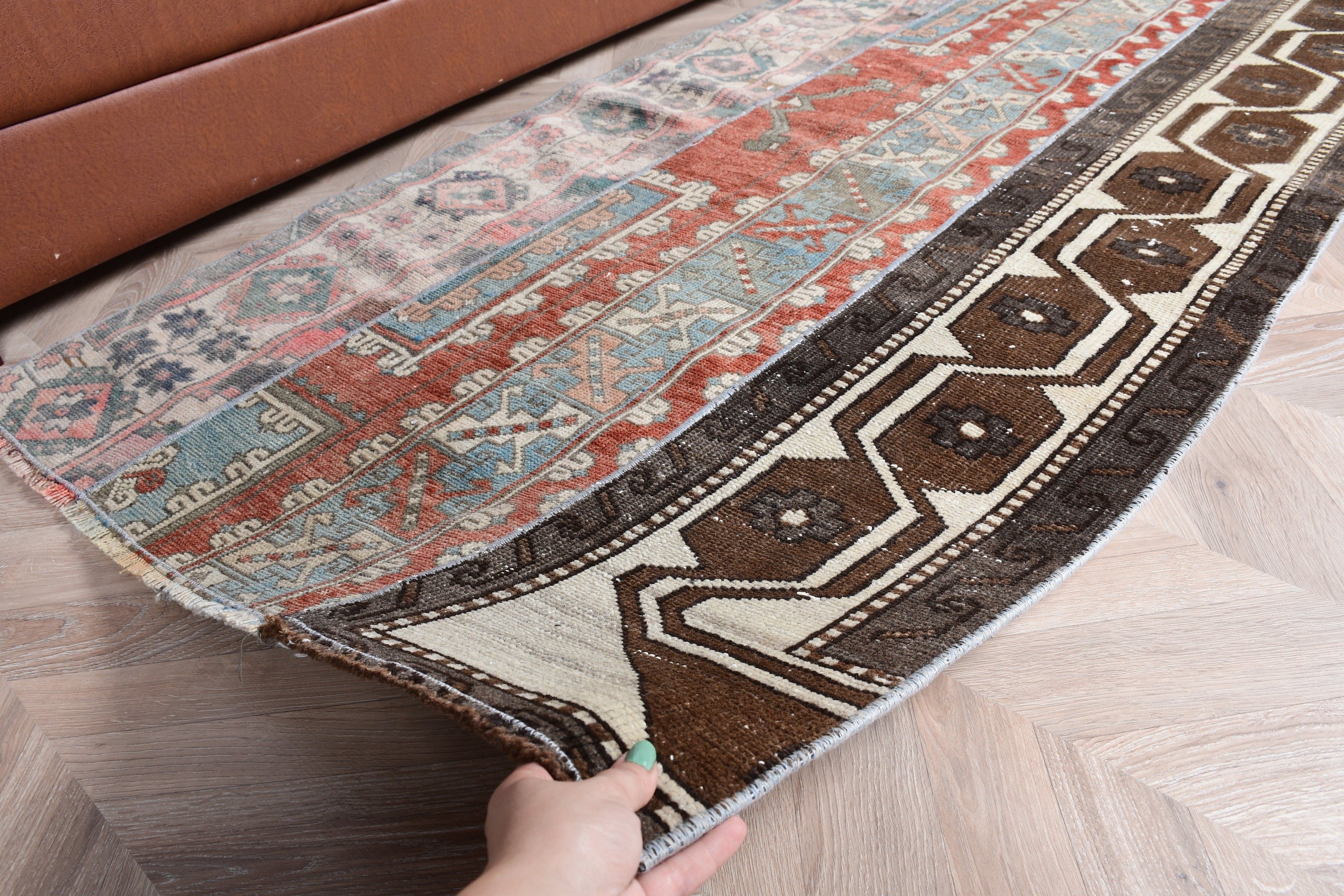 Brown Oriental Rug, Entry Rugs, Vintage Rug, Turkish Rug, Eclectic Rugs, Kitchen Rug, Home Decor Rug, Rugs for Entry, 3x5.7 ft Accent Rug