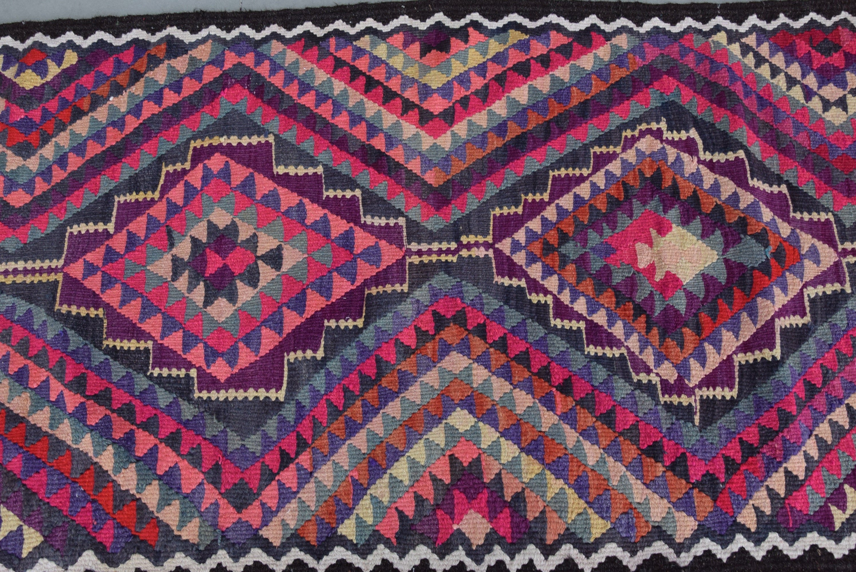 Kitchen Rugs, Kilim, Bedroom Rug, Vintage Rug, Cute Rug, Pink Oushak Rug, Turkish Rugs, Hallway Rugs, 3.1x12.3 ft Runner Rug