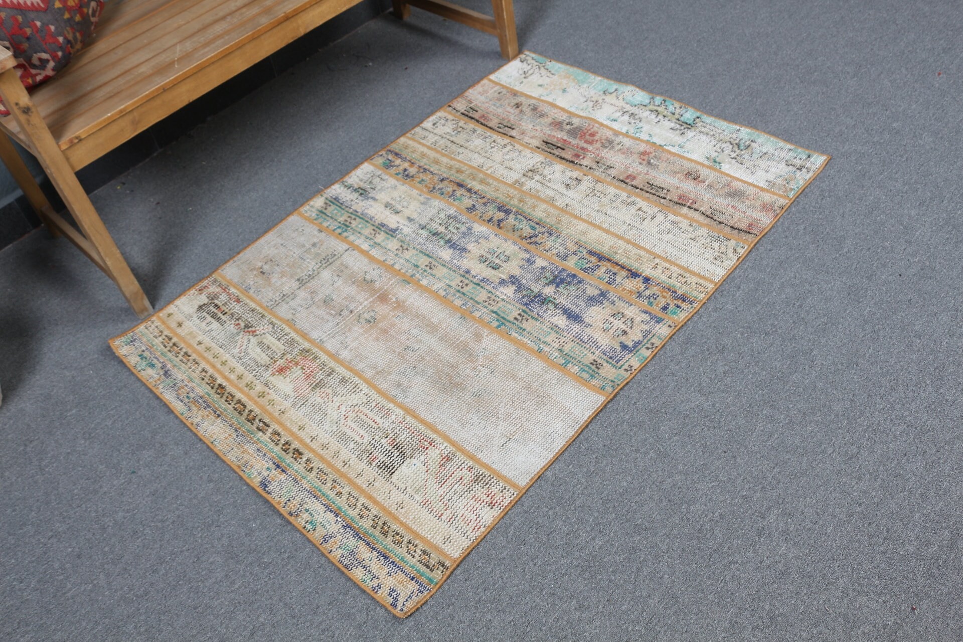 Beige Moroccan Rugs, Anatolian Rug, Moroccan Rug, Nursery Rug, 3x4.5 ft Small Rug, Turkish Rugs, Vintage Rug, Boho Rug, Car Mat Rug