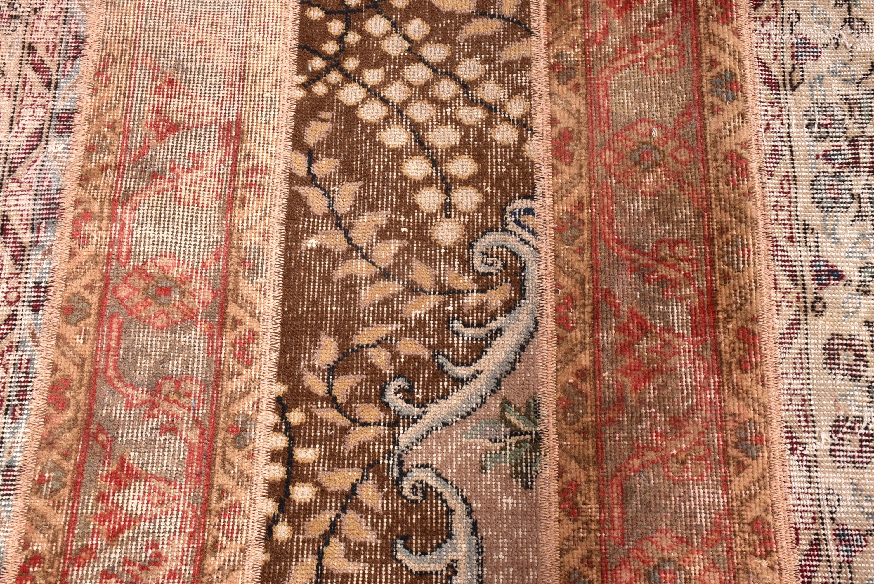 Bej Nötr Halılar, Araba Paspas Halıları, Geleneksel Halı, Antika Halılar, Vintage Halı, 2.2x5 ft Küçük Halılar, Yatak Odası Halıları, Türk Halıları