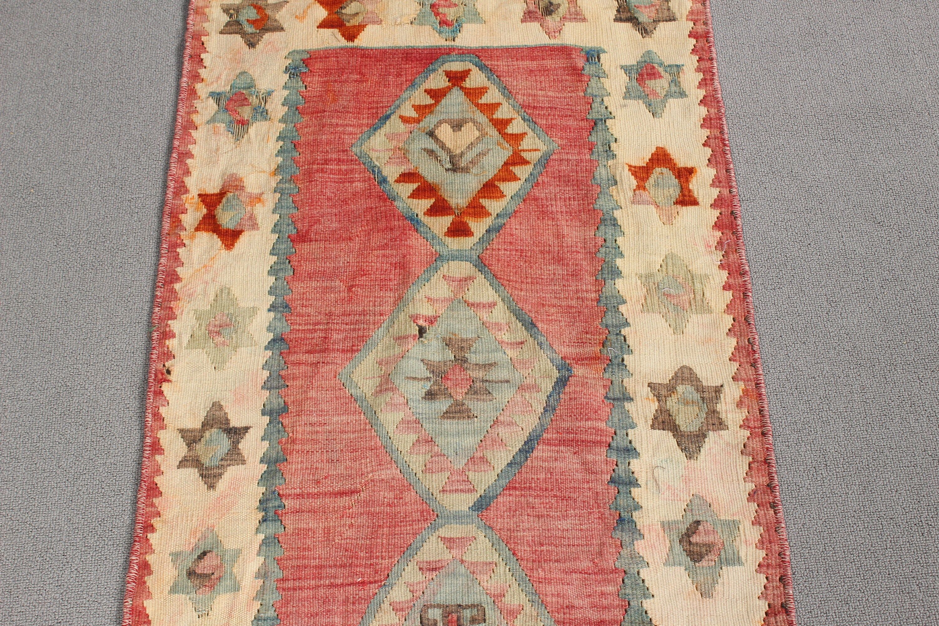 Mutfak Halıları, Bej 1.8x3.6 ft Küçük Halı, Vintage Halılar, Küçük Boho Halılar, Oryantal Halı, El Dokuma Halılar, Kilim, Türk Halıları