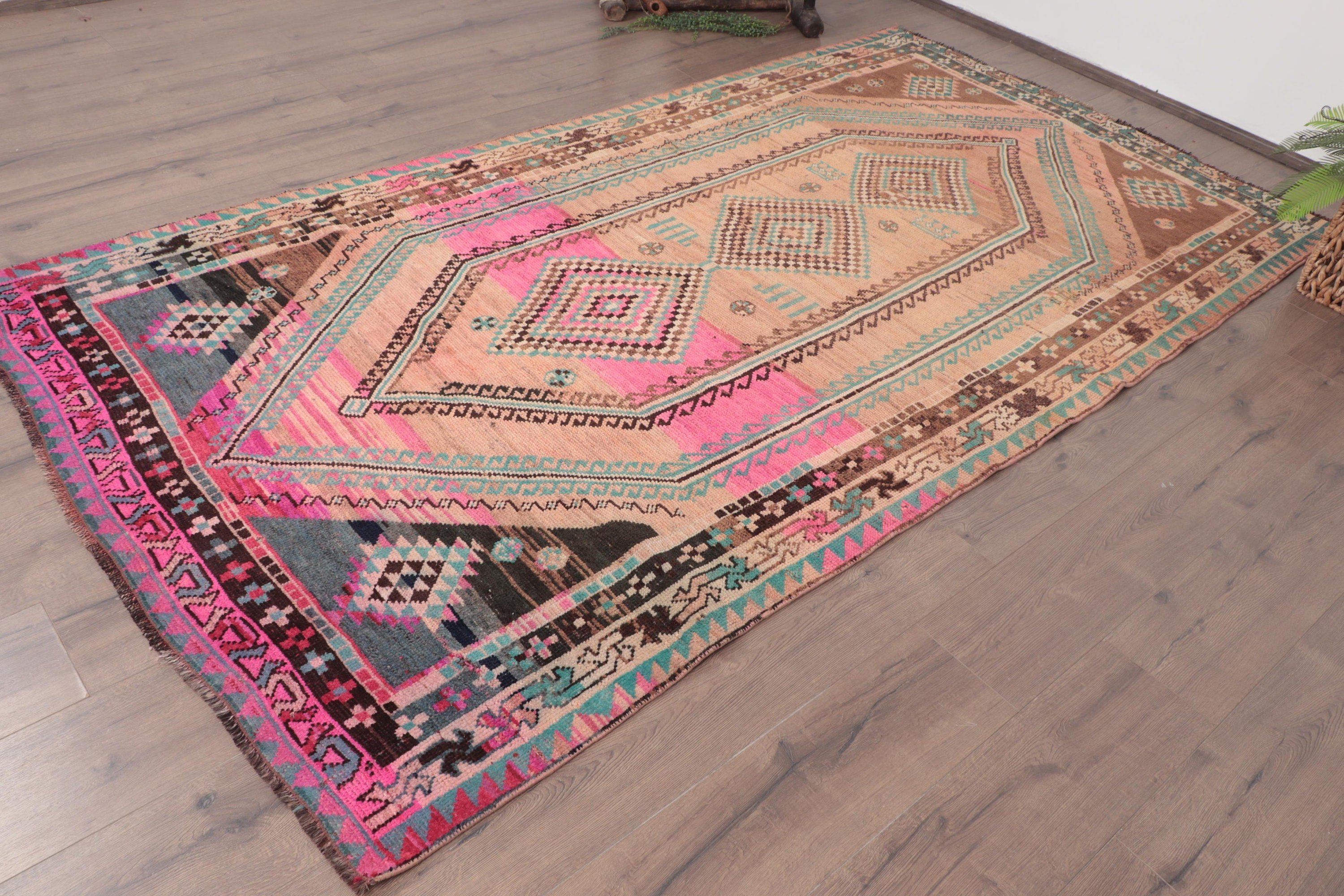 Vintage Halılar, Pembe Lüks Halılar, Türk Halıları, Büyük Boho Halıları, Harika Halılar, 4,9x8,9 ft Büyük Halılar, Büyük Vintage Halı, Düz Dokuma Halı