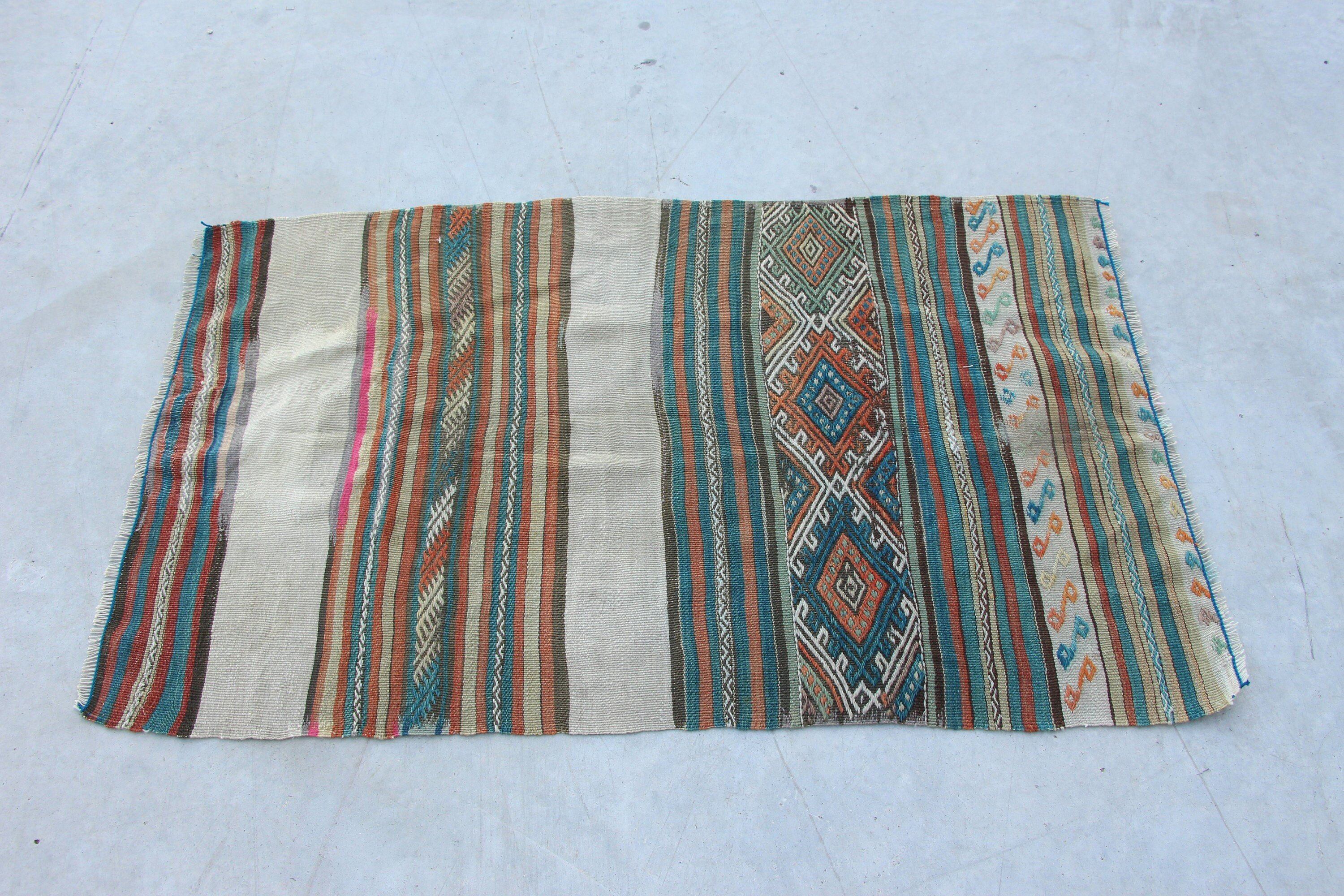 Antika Halı, Yeşil 2.2x3.8 ft Küçük Halı, Fas Halısı, Vintage Halı, Retro Halı, Türk Halısı, Kilim, Kapı Paspas Halıları, Giriş Halısı