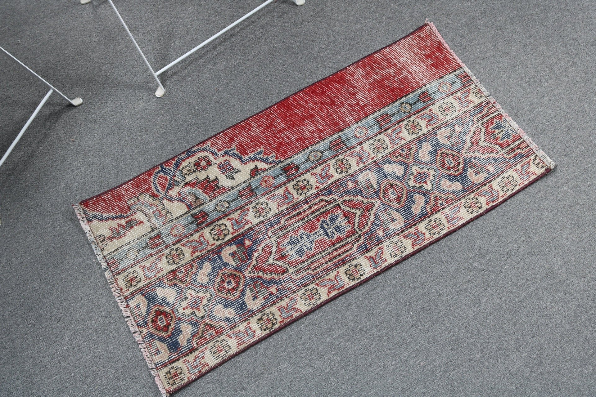 Boho Halı, 1.6x3.2 ft Küçük Halılar, Vintage Halı, Yatak Odası Halısı, Mavi Modern Halı, Duvara Asılı Halılar, Geometrik Halılar, Türk Halısı, Lüks Halılar