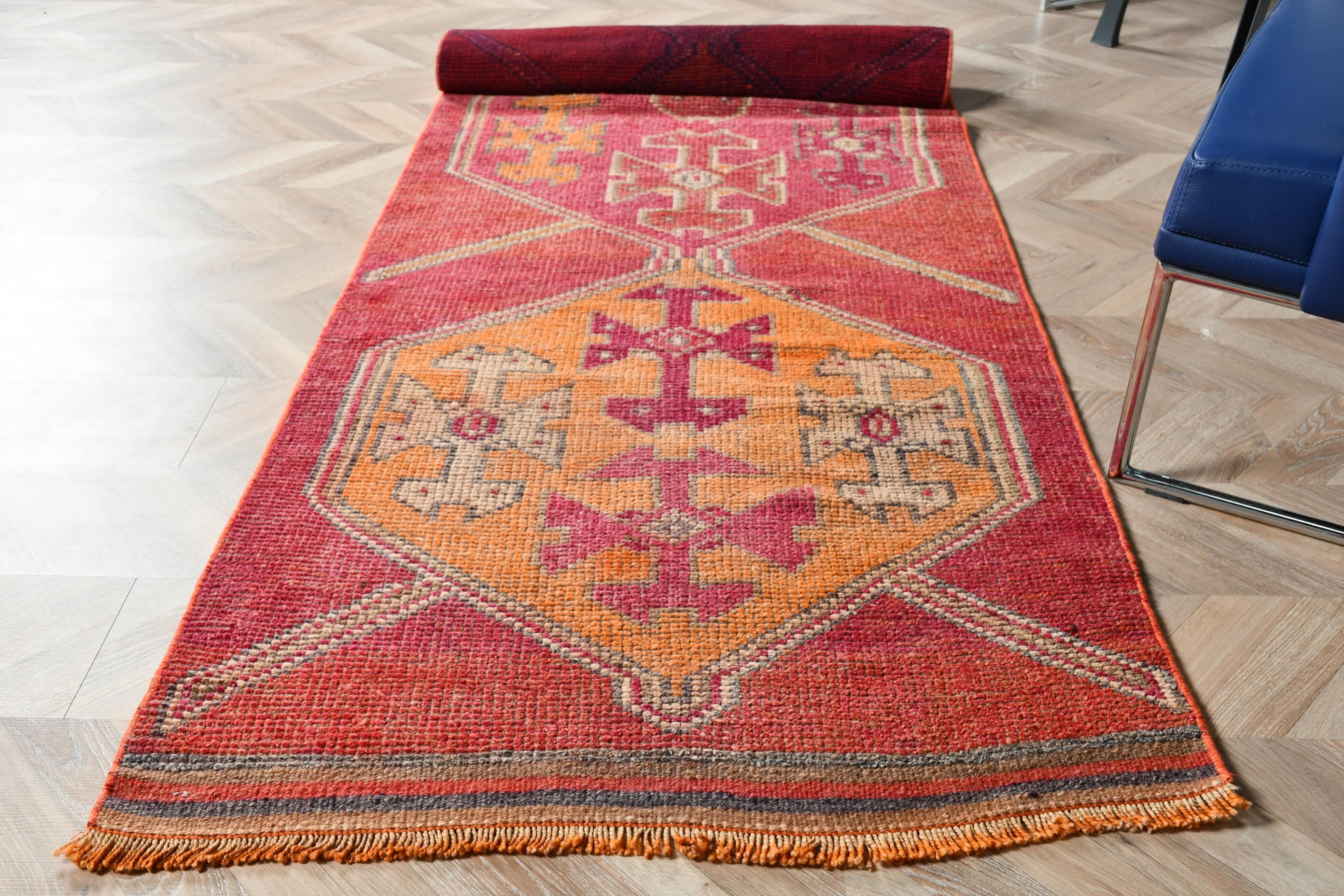 Turkish Rug, Cool Rug, Moroccan Rug, Rugs for Hallway, Pink Home Decor Rug, Floor Rug, Corridor Rugs, 2.7x10.5 ft Runner Rugs, Vintage Rugs