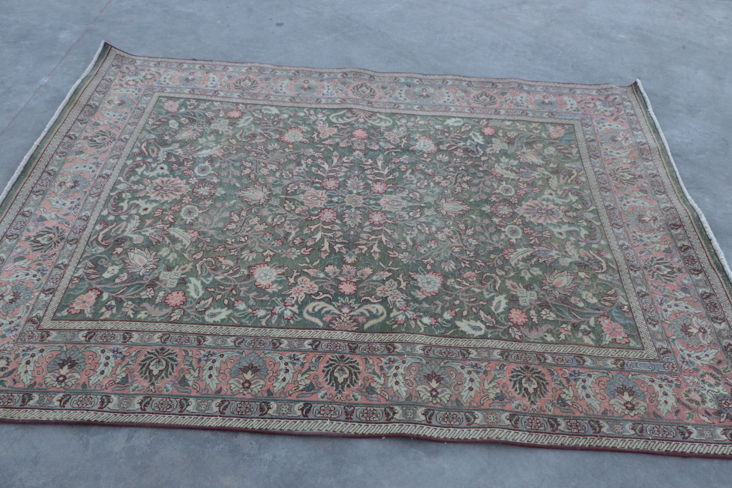 İç Mekan Halıları, Yeşil Fas Halısı, Türk Halısı, 5,3x7,2 ft Alan Halısı, Vintage Halı, Oryantal Halılar, Fas Halısı, İç Mekan Halıları, Yer Halısı