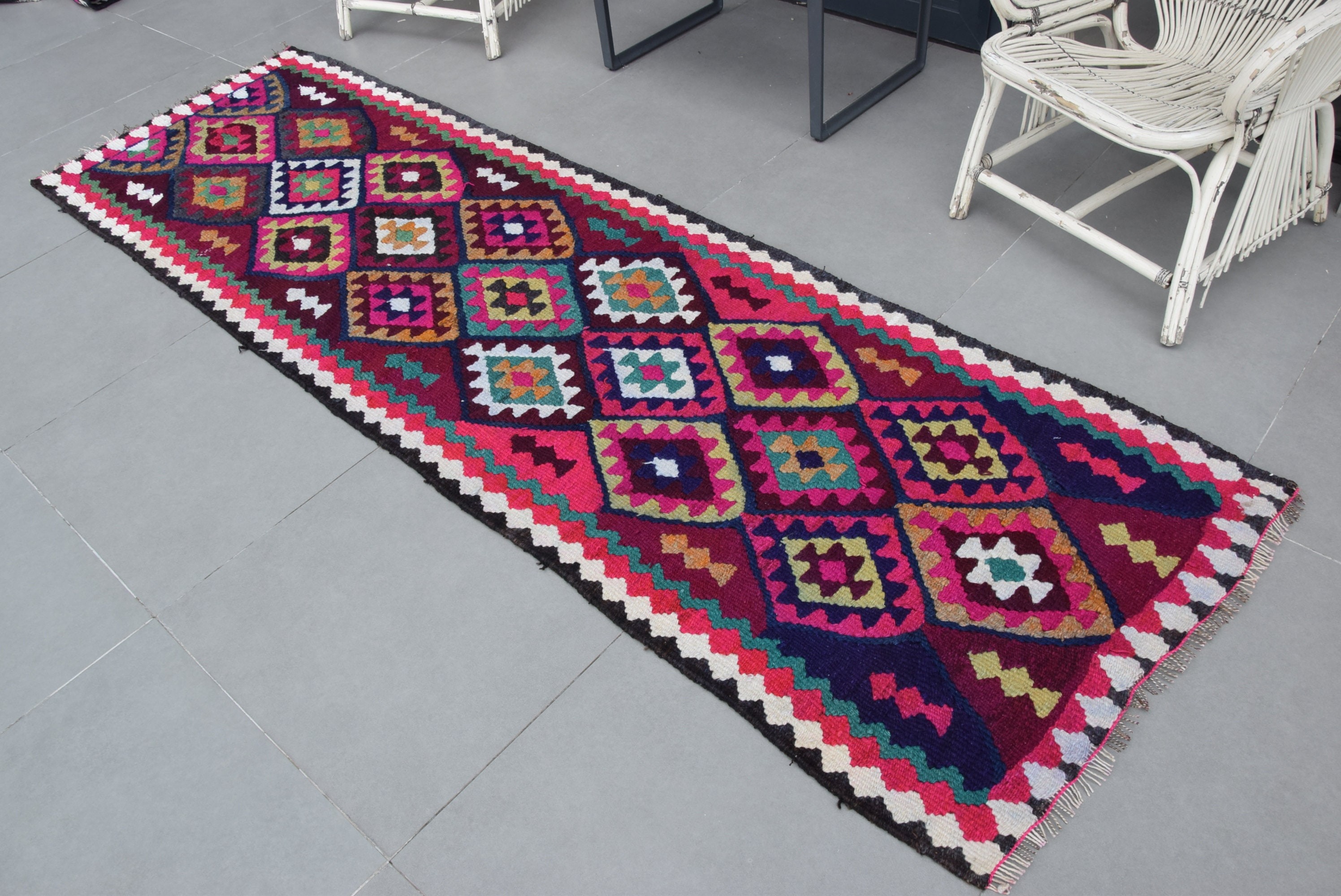 Kilim, Türk Halısı, 2.8x9.3 ft Runner Halıları, Pembe Anadolu Halısı, Koridor Halıları, Vintage Halı, Merdiven Halısı, Yer Halıları, Sanat Halısı, Fas Halısı