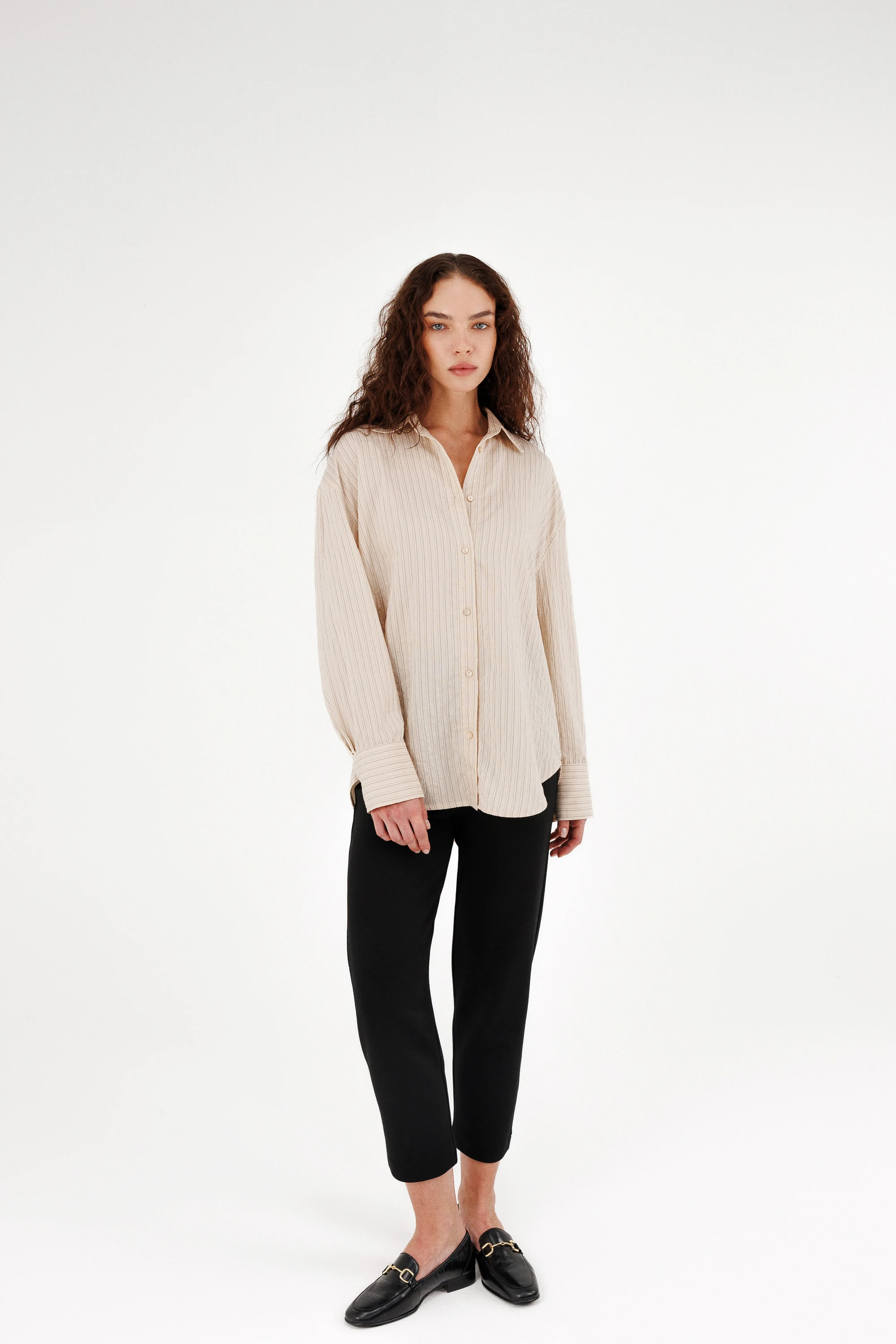 Oversize Çizgili Gömlek