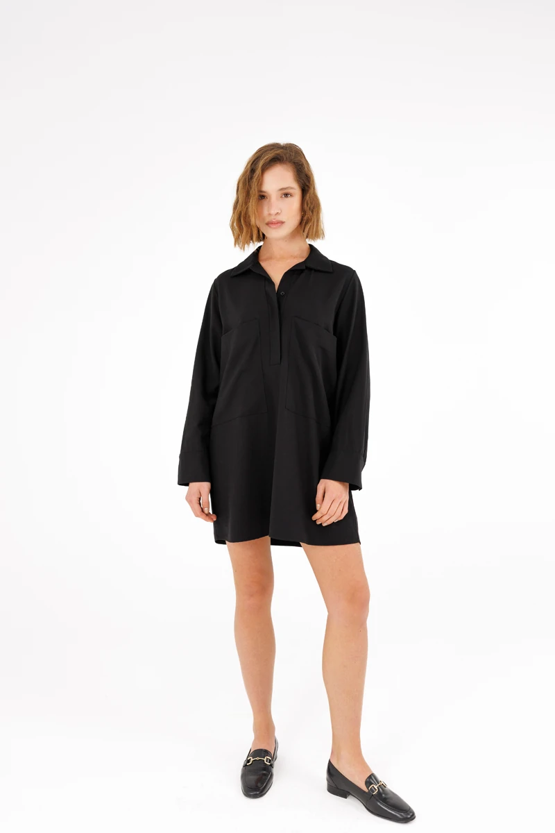 Cepli Mini Gömlek Elbise