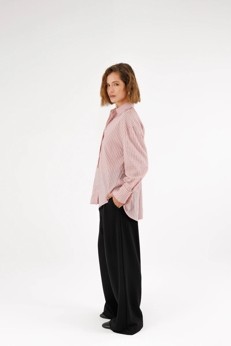Oversize Çizgili Gömlek