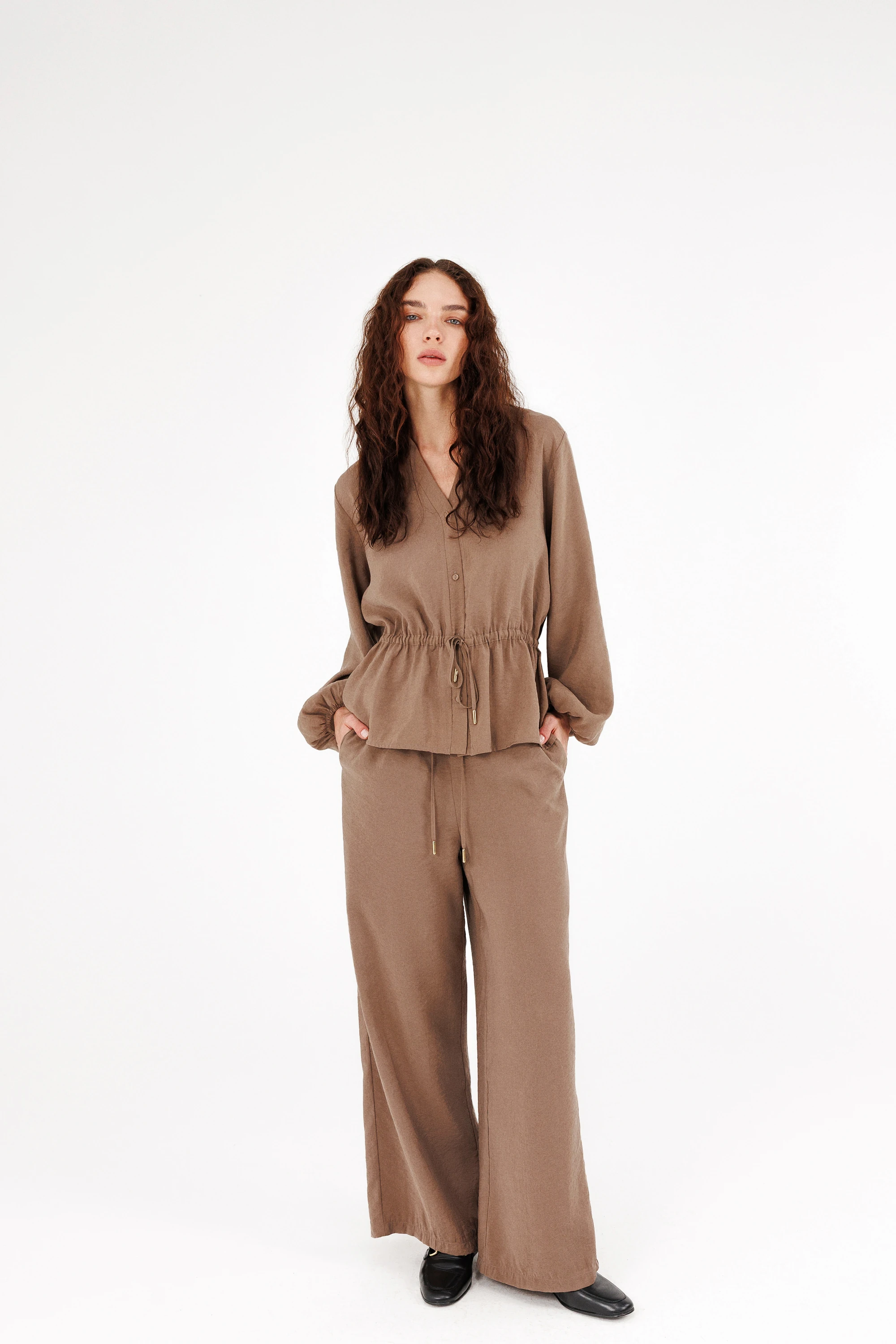 Beli Lastikli Geniş Paça Pantolon