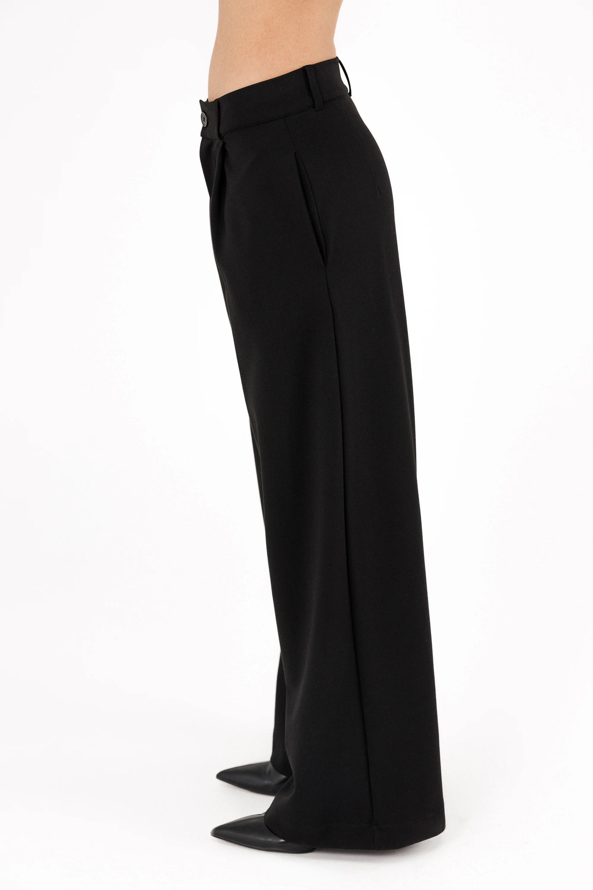 Yüksek Bel Geniş Paça Pantolon