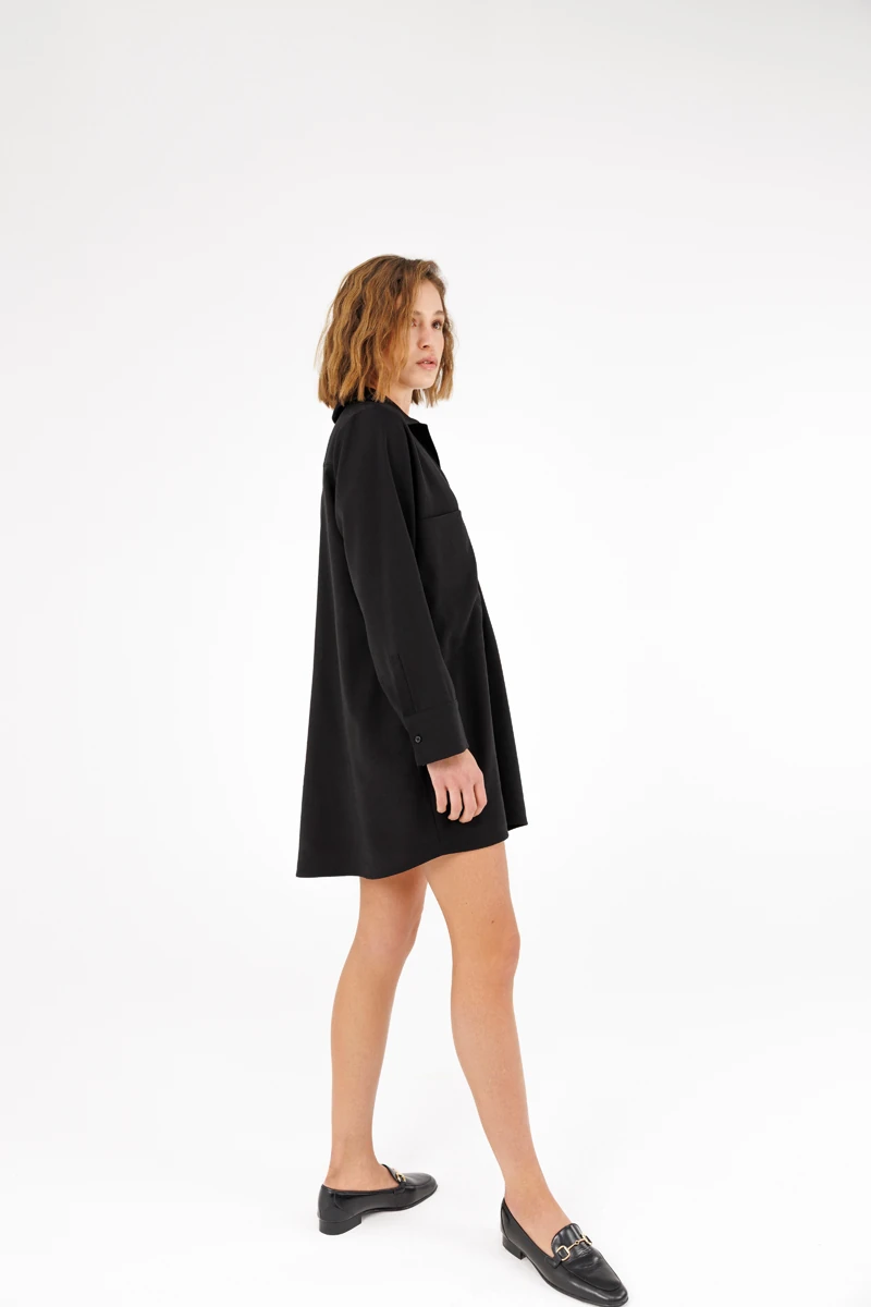 Cepli Mini Gömlek Elbise