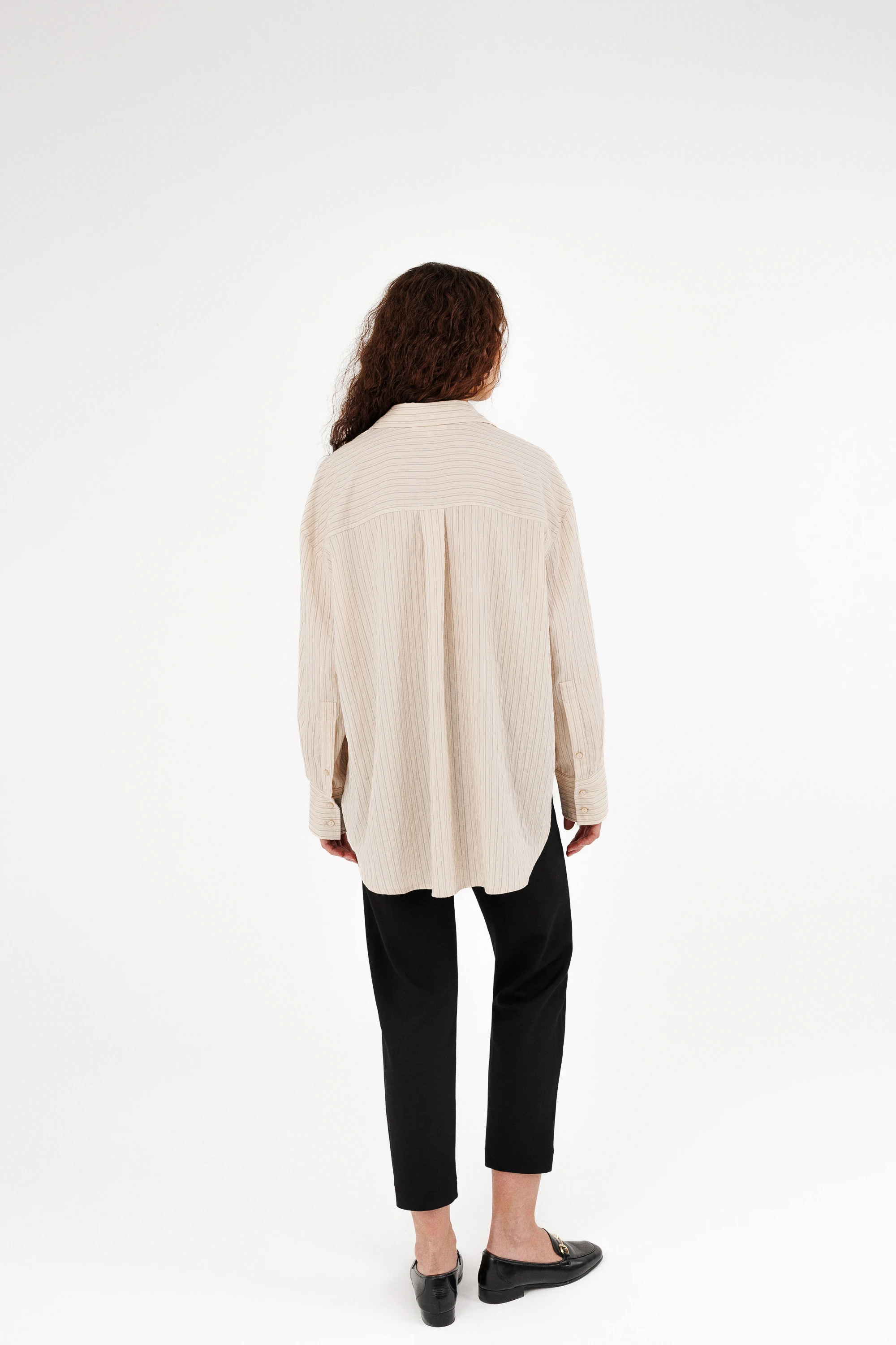 Oversize Çizgili Gömlek