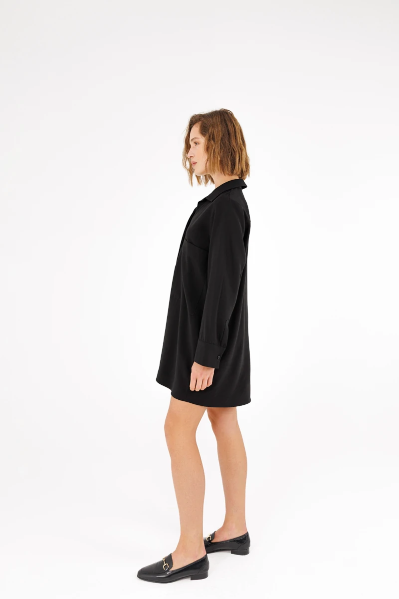 Cepli Mini Gömlek Elbise