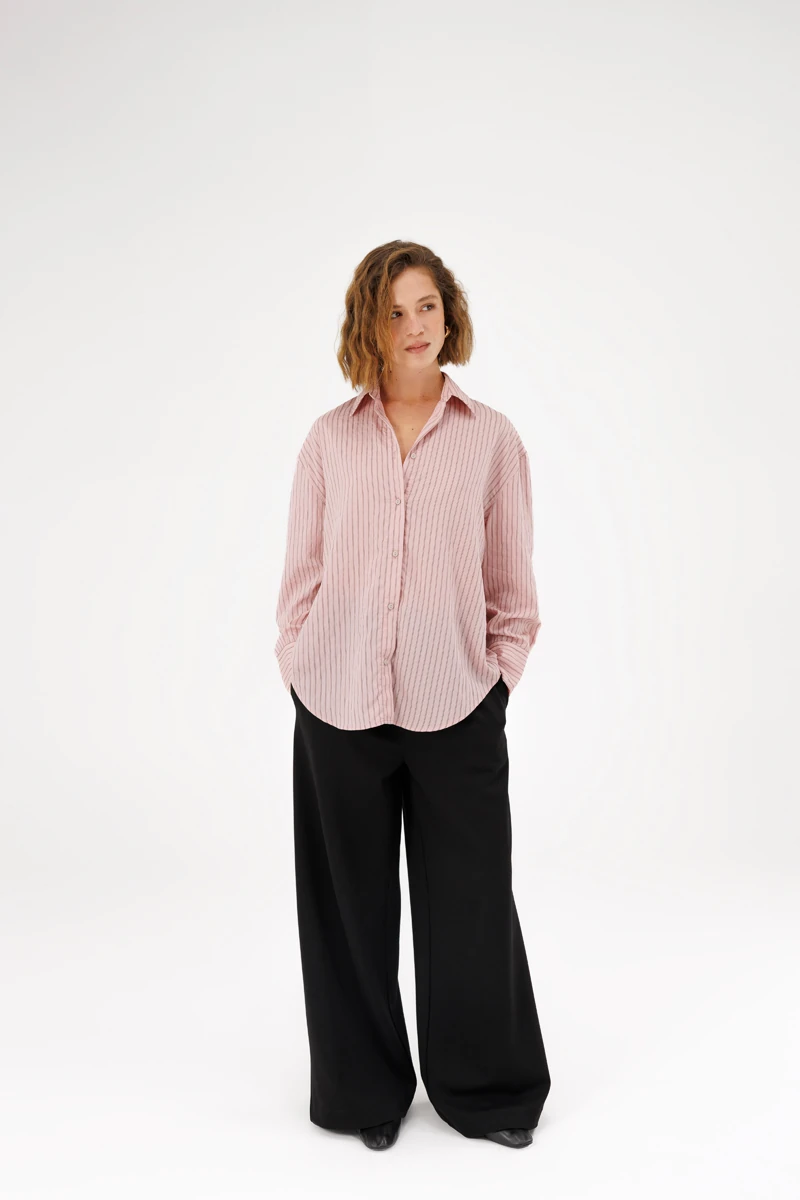 Oversize Çizgili Gömlek