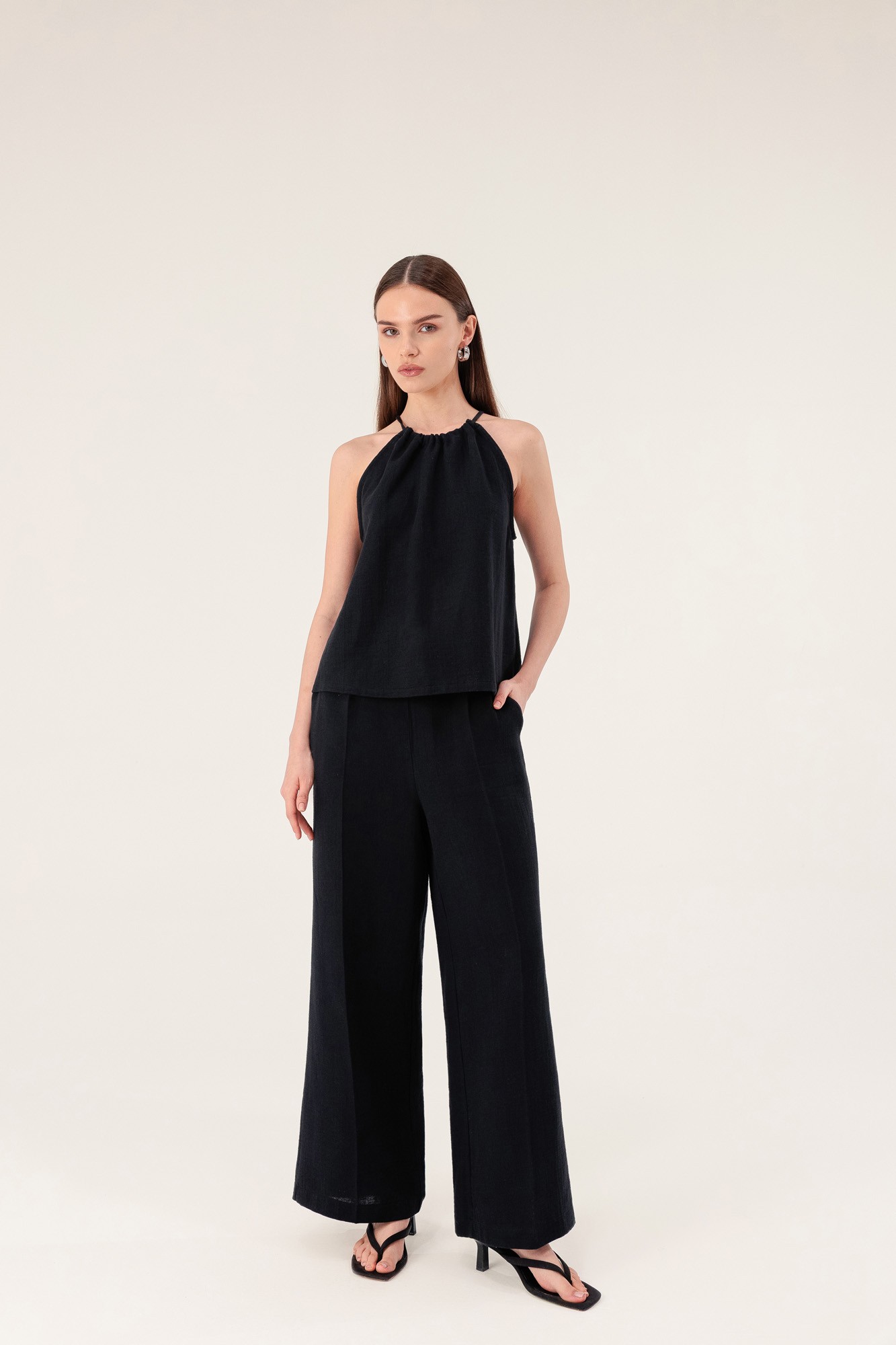 Halter Yaka Müslin Bluz