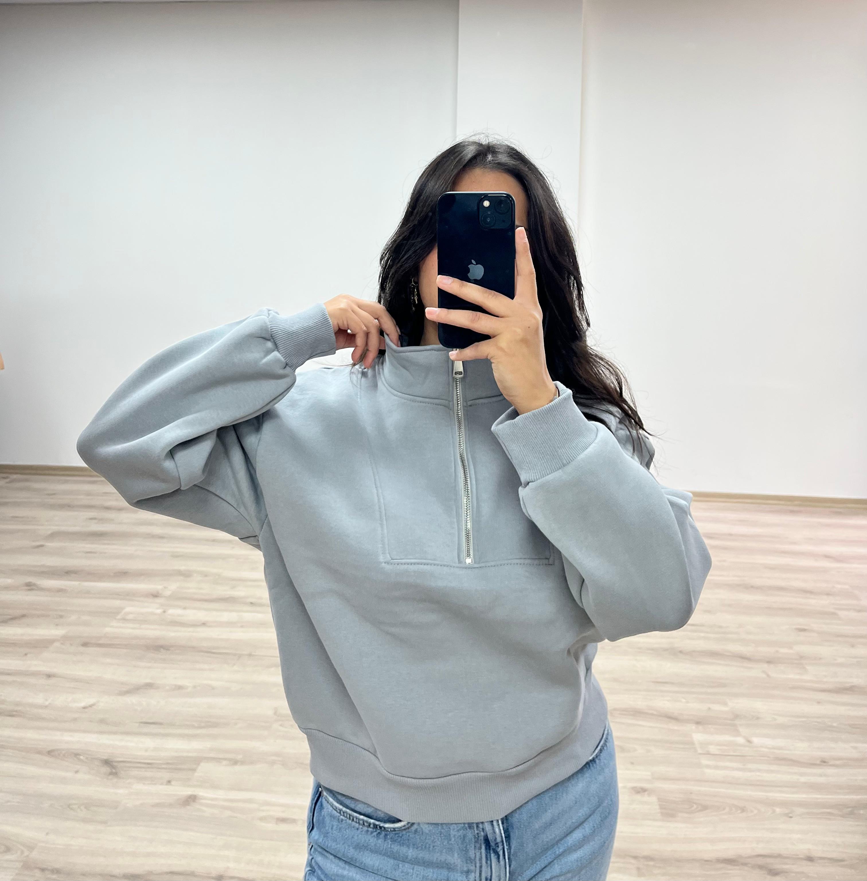 3 İplik Şardonlu Sweatshirt - GRİ
