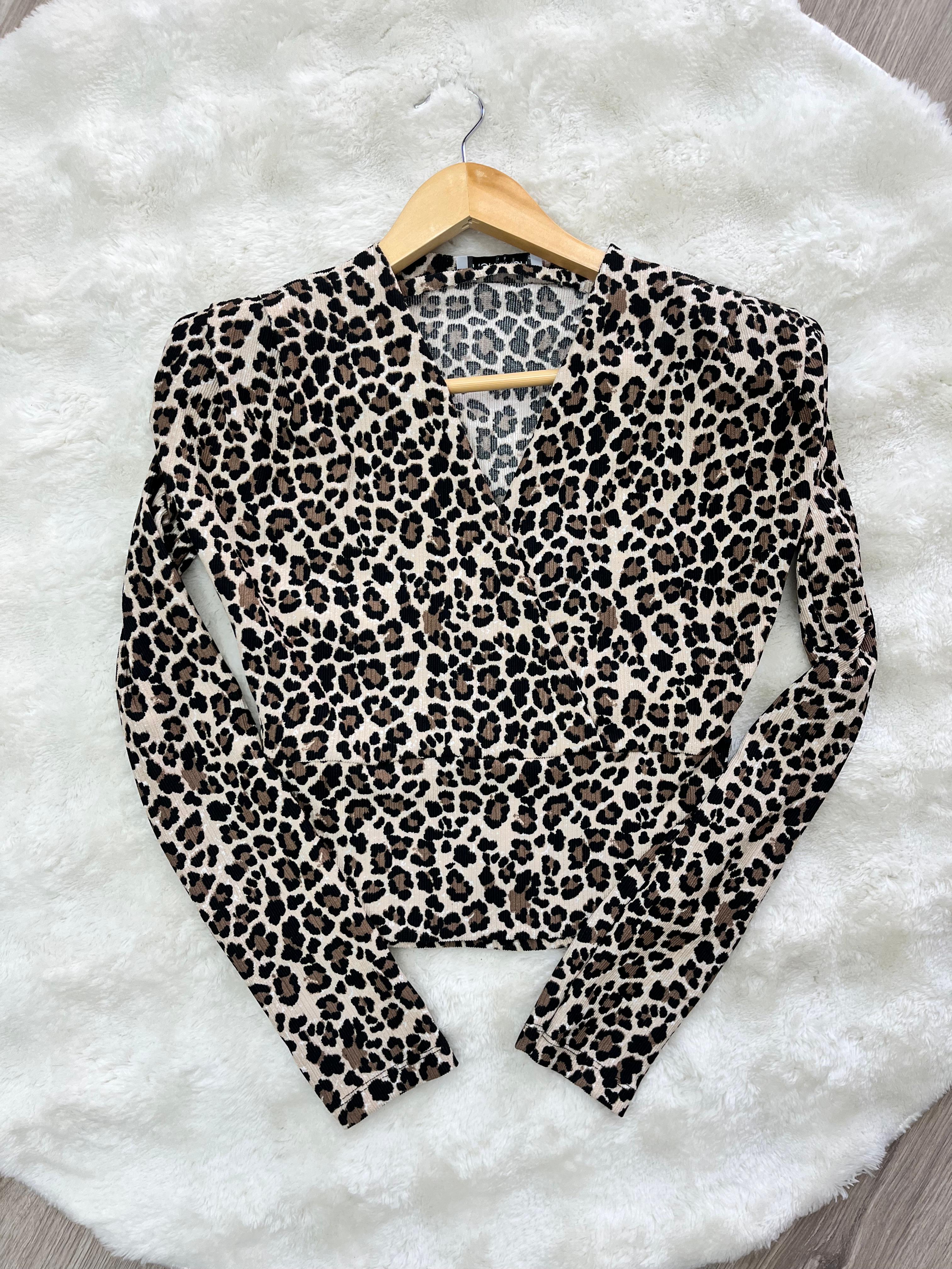 Vatkalı Leoparlı Bluz - LEOPAR
