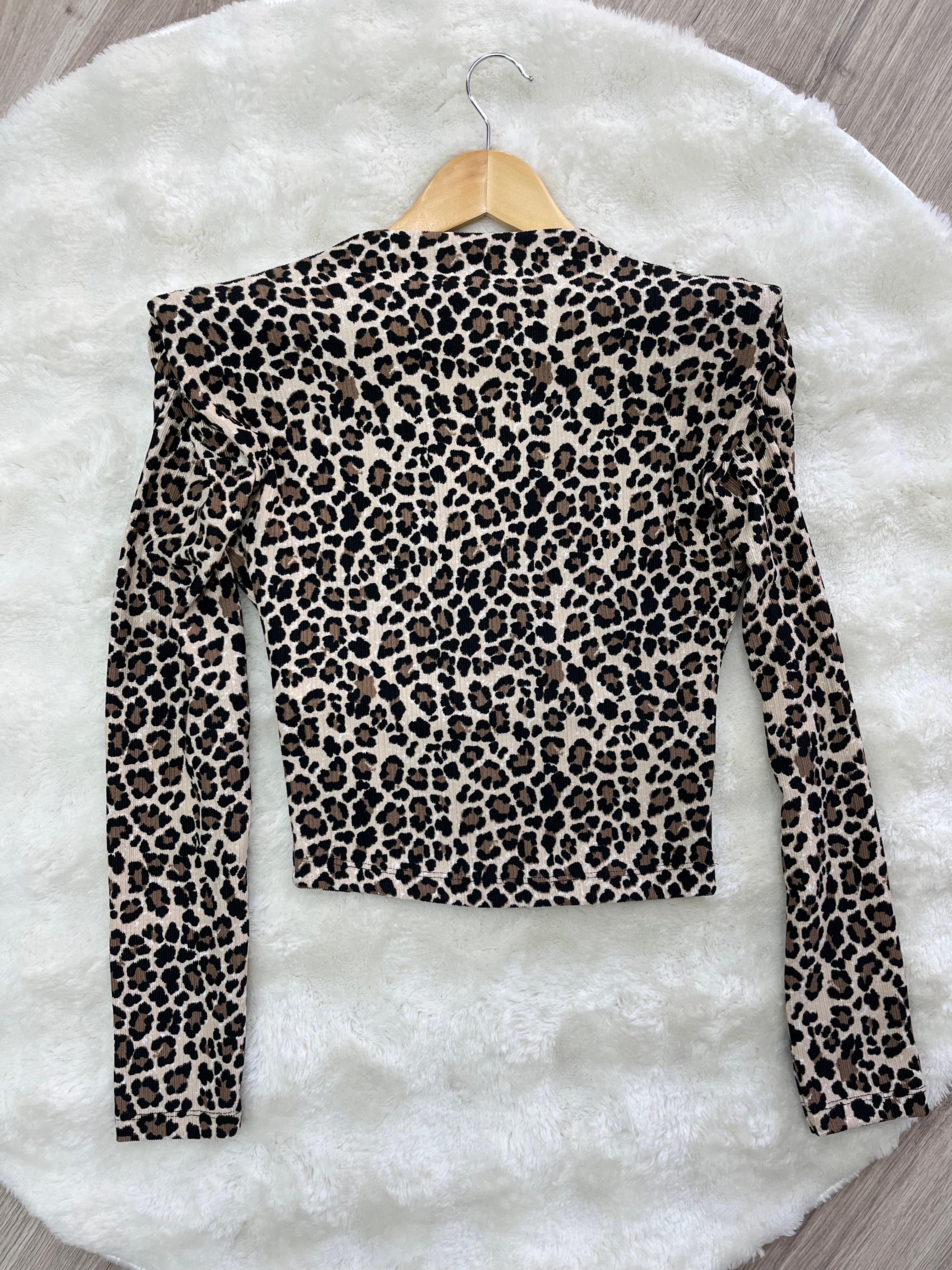 Vatkalı Leoparlı Bluz