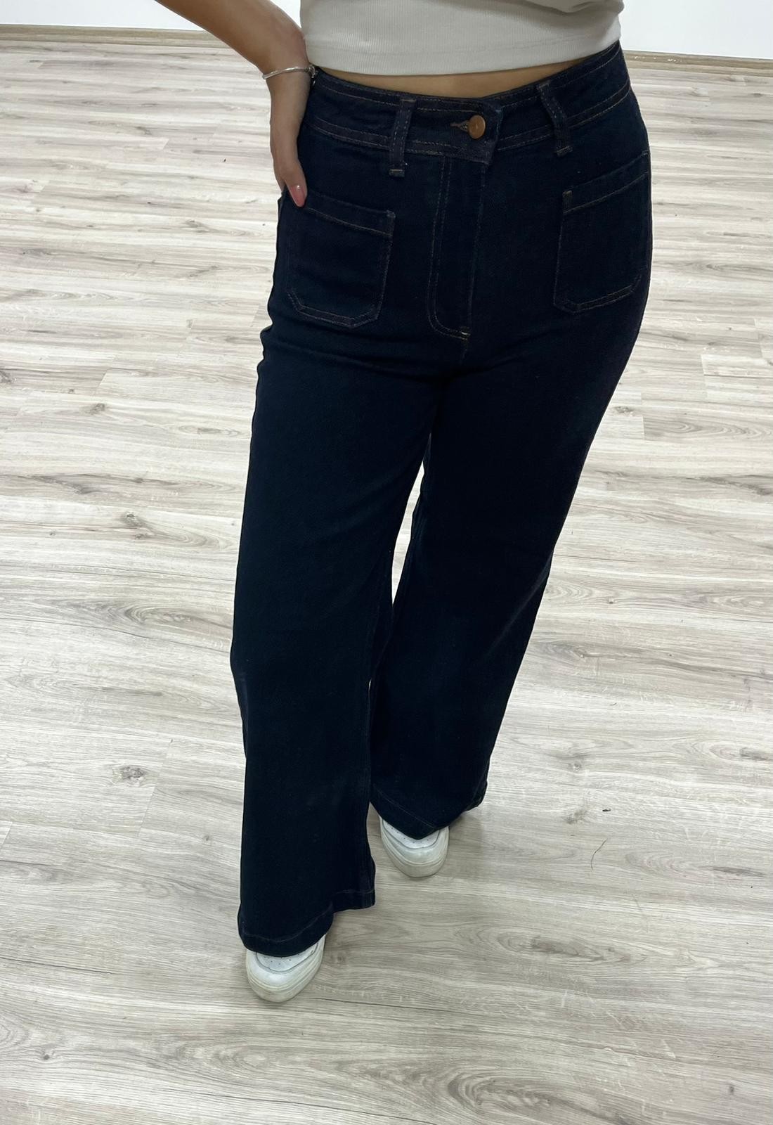 Bol Paça Yüksek Bel Denim Pantolon