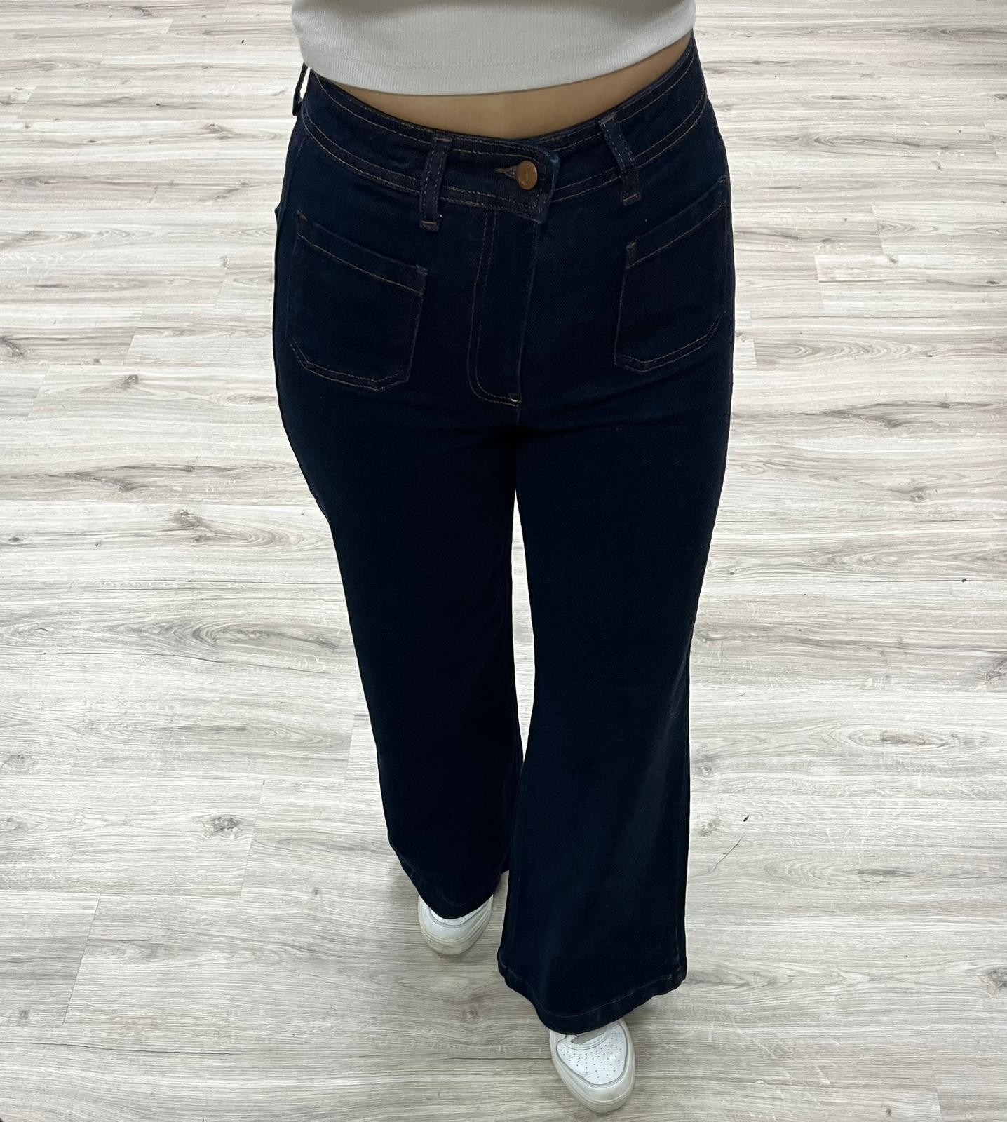 Bol Paça Yüksek Bel Denim Pantolon
