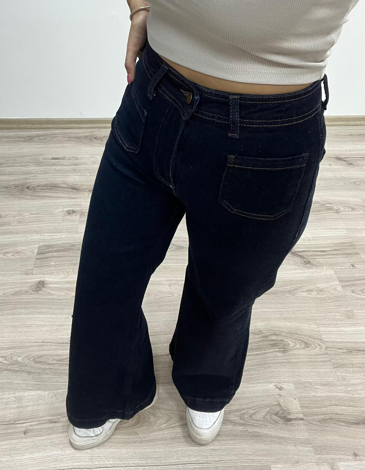 Bol Paça Yüksek Bel Denim Pantolon