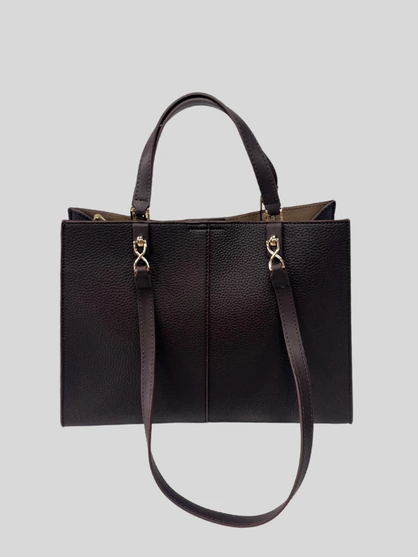 KLASİK DOKULU BÜYÜK EL VE OMUZ ÇANTASI